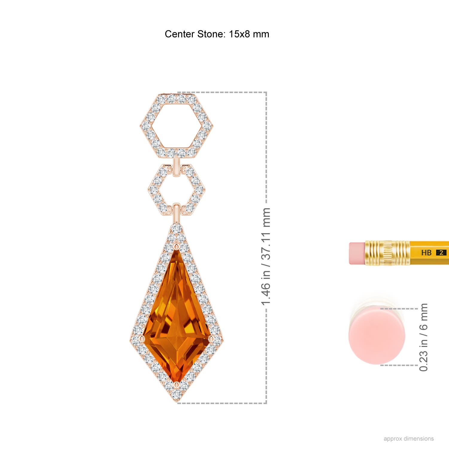 AAAA - Citrine / 4.86 CT / 14 KT Rose Gold