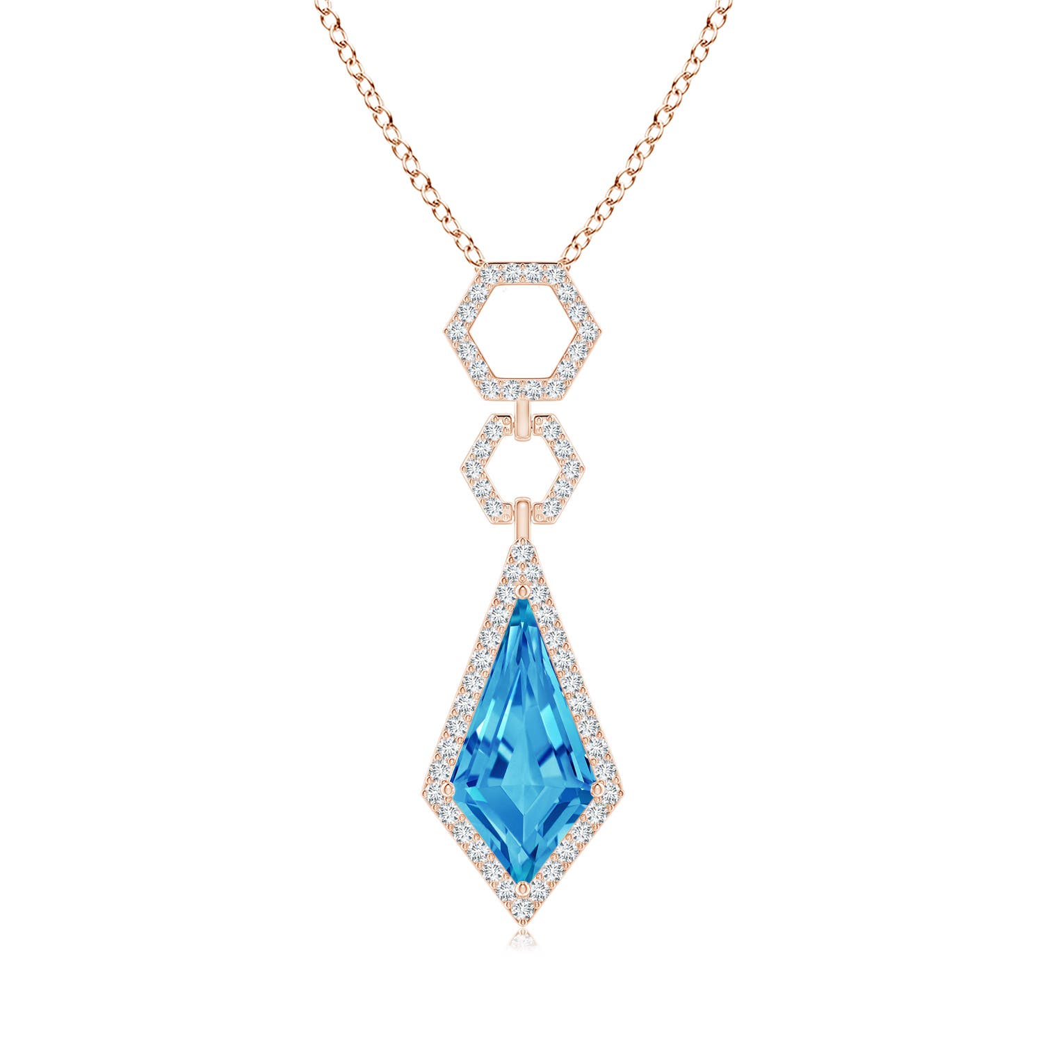 AAAA - Swiss Blue Topaz / 5.76 CT / 14 KT Rose Gold