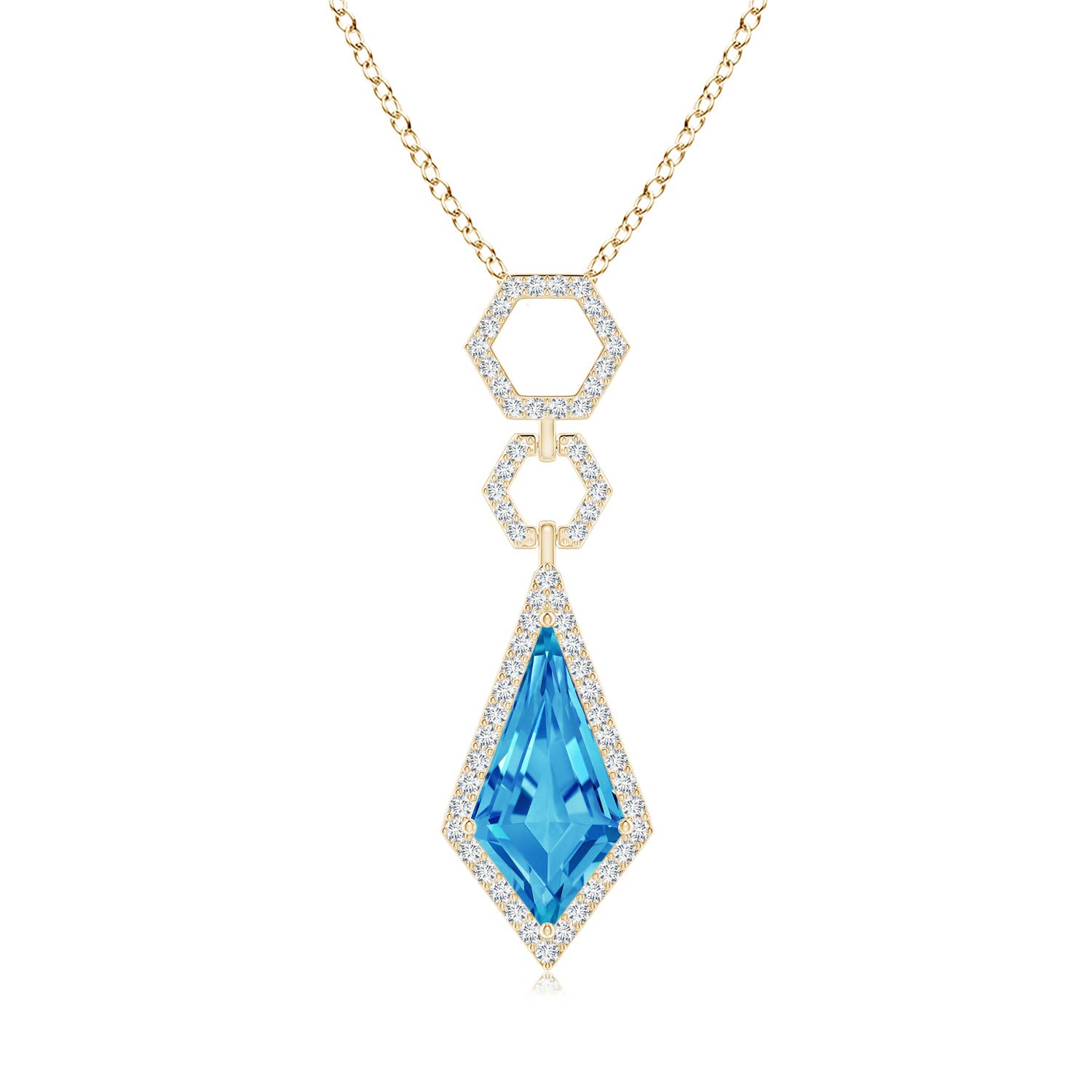 AAAA - Swiss Blue Topaz / 5.76 CT / 14 KT Yellow Gold