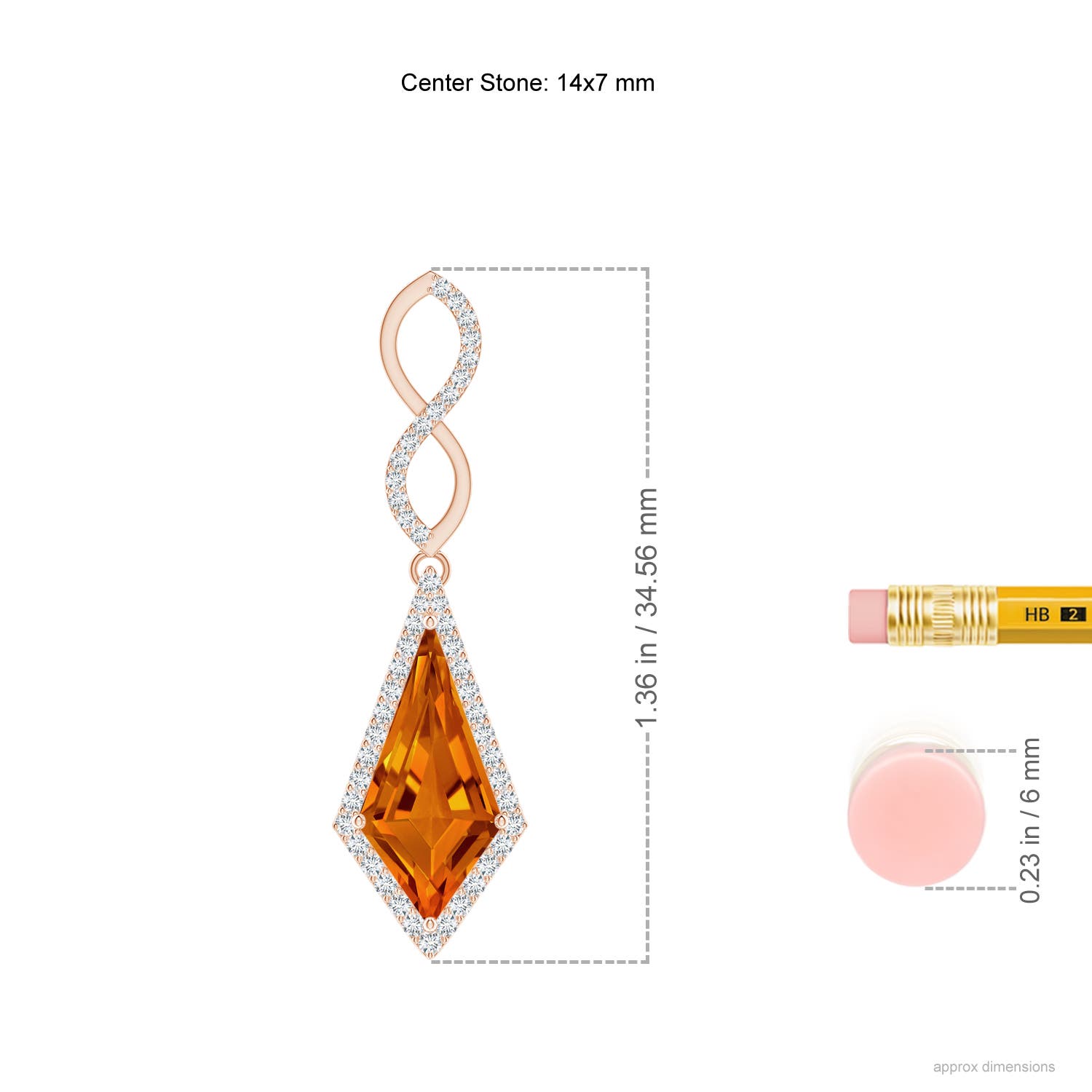 AAAA - Citrine / 3.71 CT / 14 KT Rose Gold