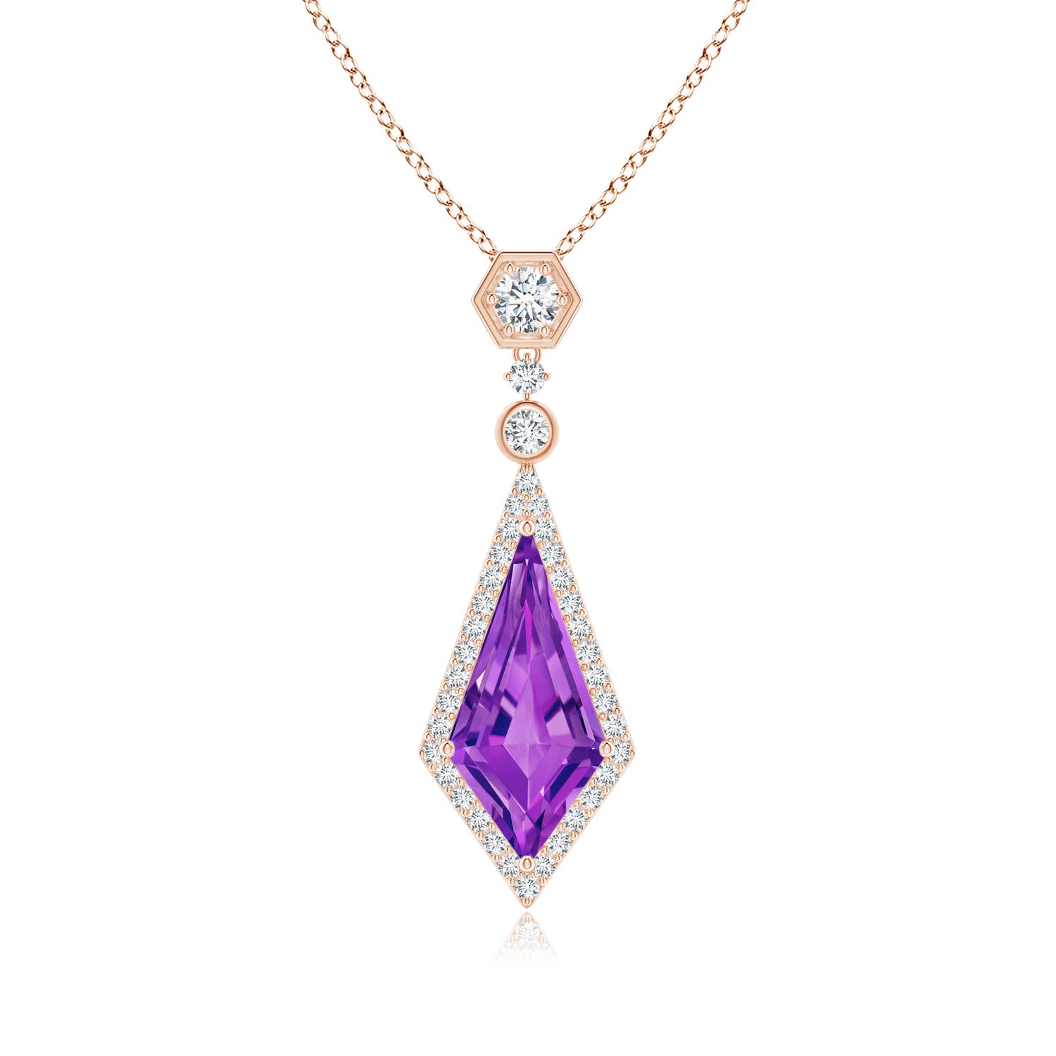 AAAA - Amethyst / 3.82 CT / 14 KT Rose Gold