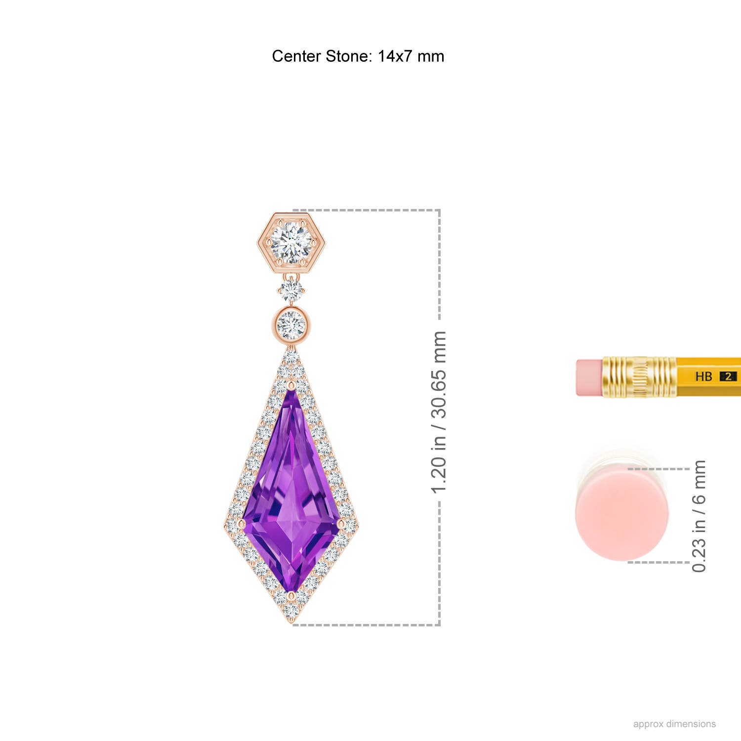 AAAA - Amethyst / 3.82 CT / 14 KT Rose Gold