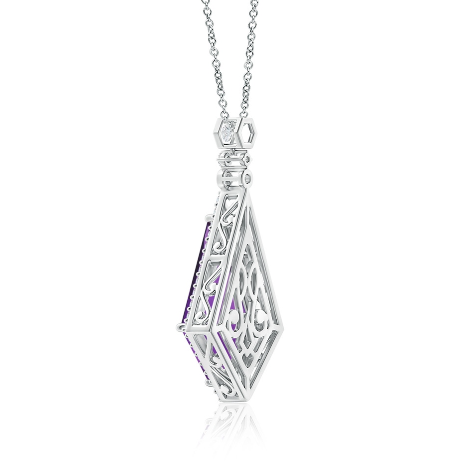 23.10x14.03x8.59mm AAAA GIA Certified Moroccan Style Kite-Shaped Amethyst Pendant in White Gold side 399