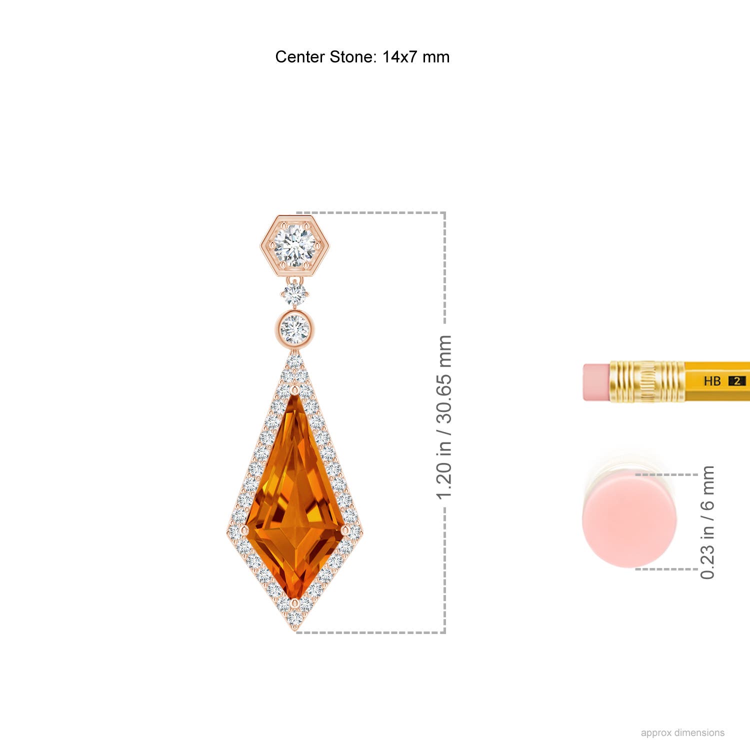 AAAA - Citrine / 3.82 CT / 14 KT Rose Gold