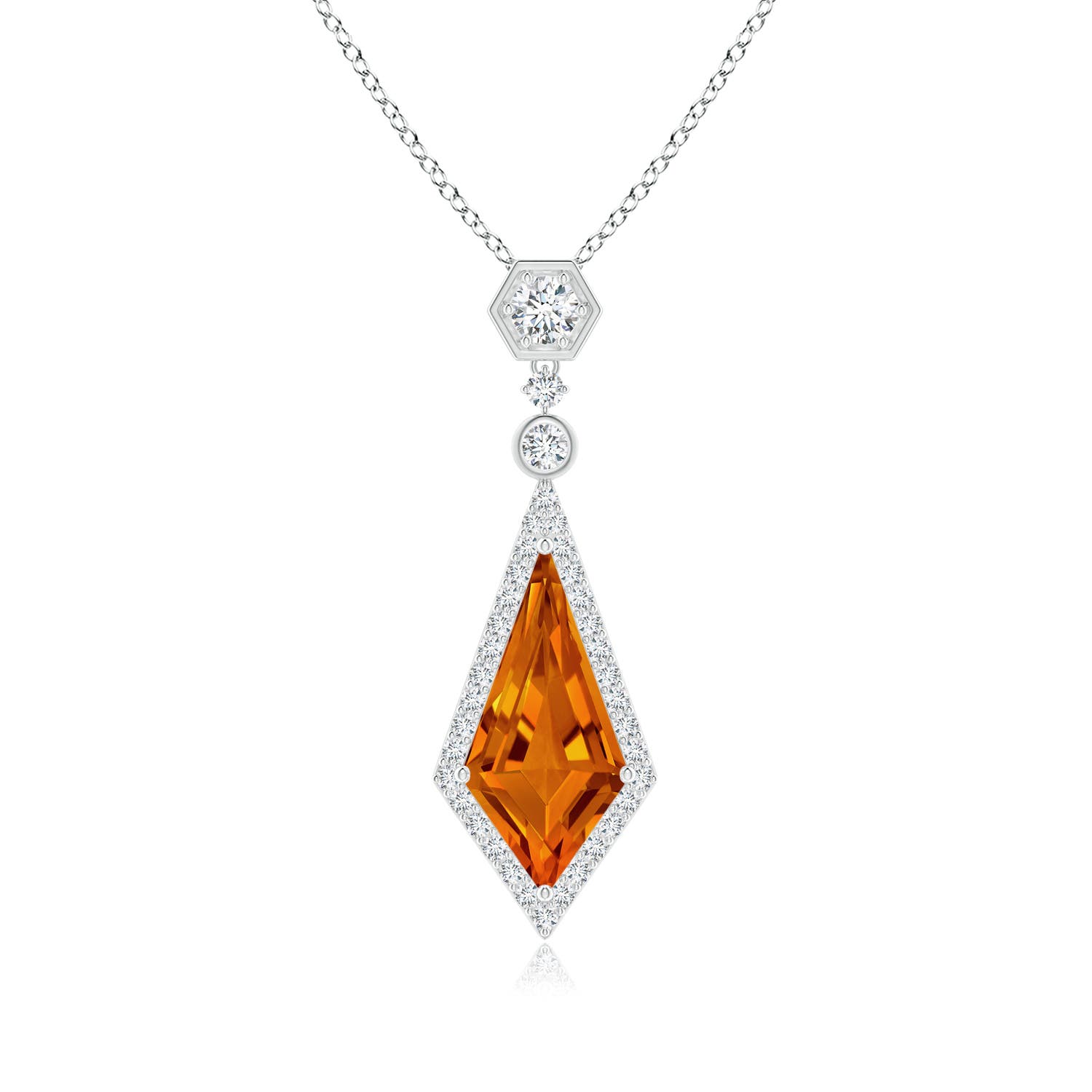 AAAA - Citrine / 3.82 CT / 14 KT White Gold