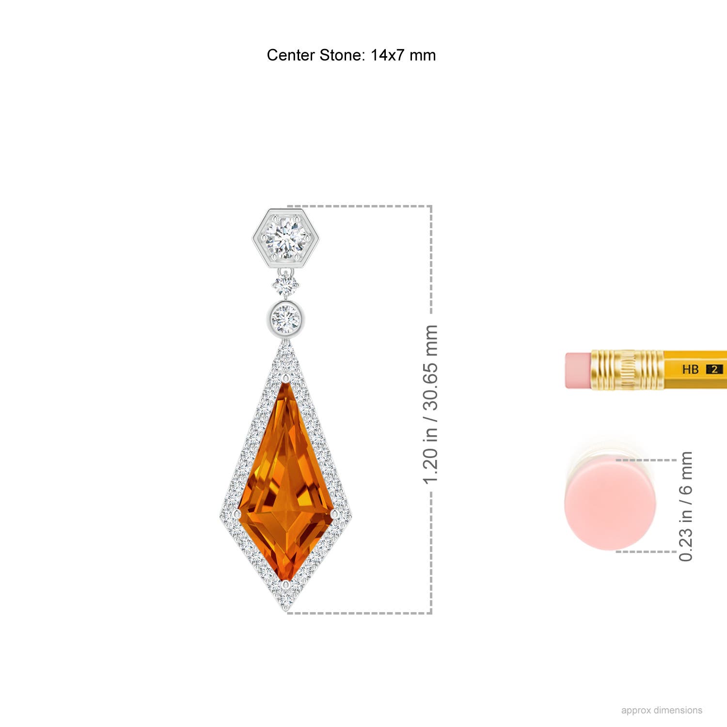 AAAA - Citrine / 3.82 CT / 14 KT White Gold