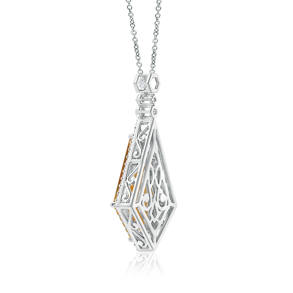 22.23x13.83x8.02mm AAAA GIA Certified Moroccan Style Kite-Shaped Citrine Pendant in P950 Platinum side 399