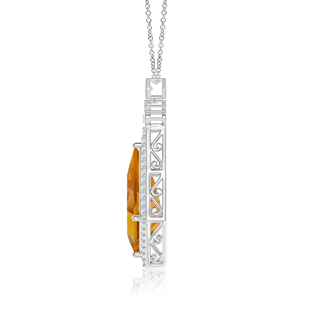 22.23x13.83x8.02mm AAAA GIA Certified Moroccan Style Kite-Shaped Citrine Pendant in White Gold Side 199