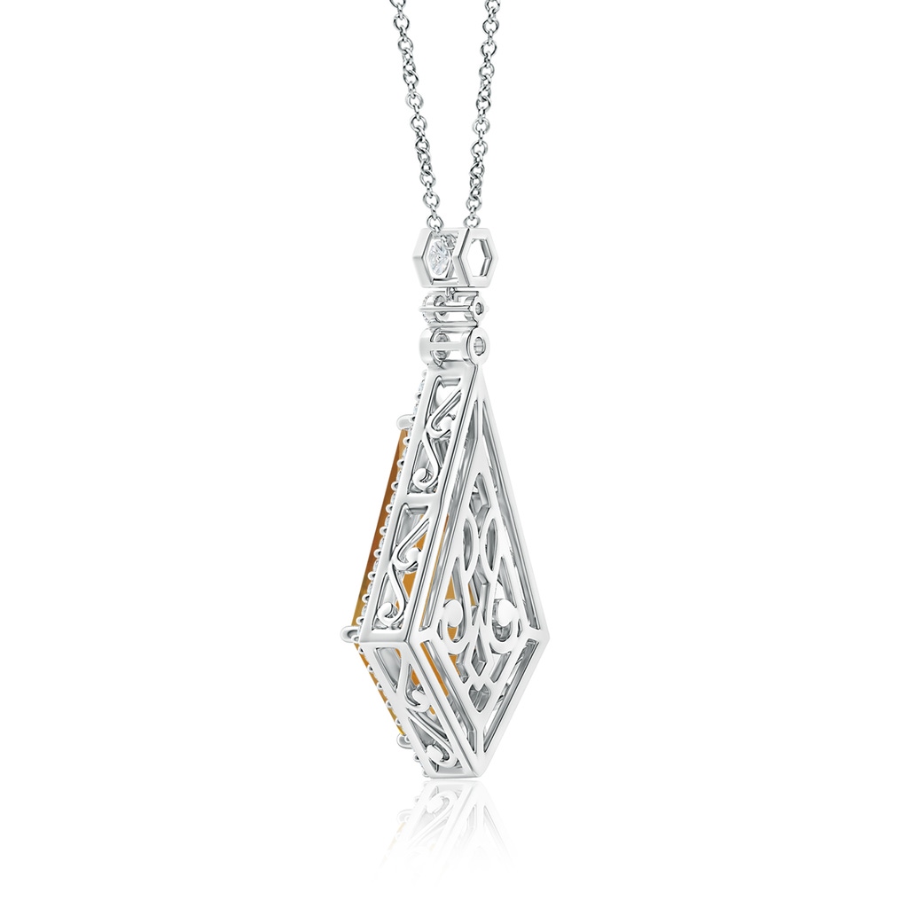 22.23x13.83x8.02mm AAAA GIA Certified Moroccan Style Kite-Shaped Citrine Pendant in White Gold Side 399