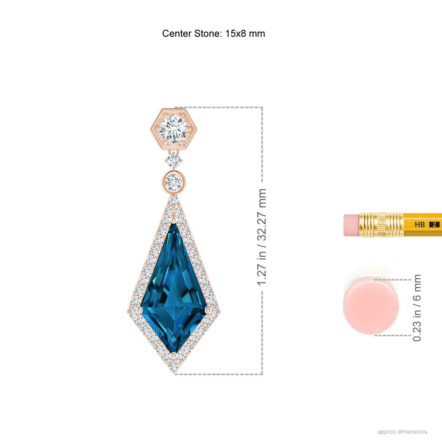 AAAA - London Blue Topaz / 5.81 CT / 14 KT Rose Gold