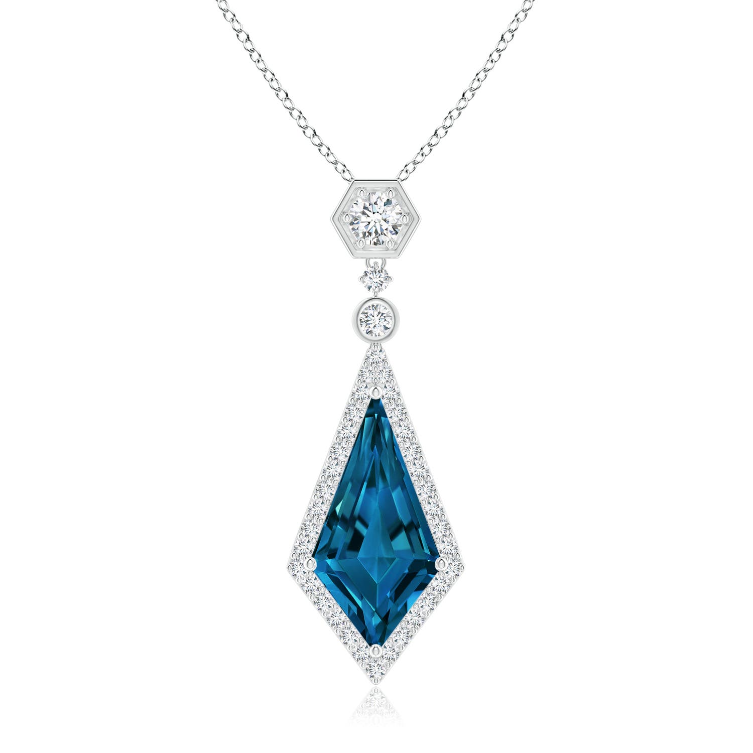 AAAA - London Blue Topaz / 5.81 CT / 14 KT White Gold