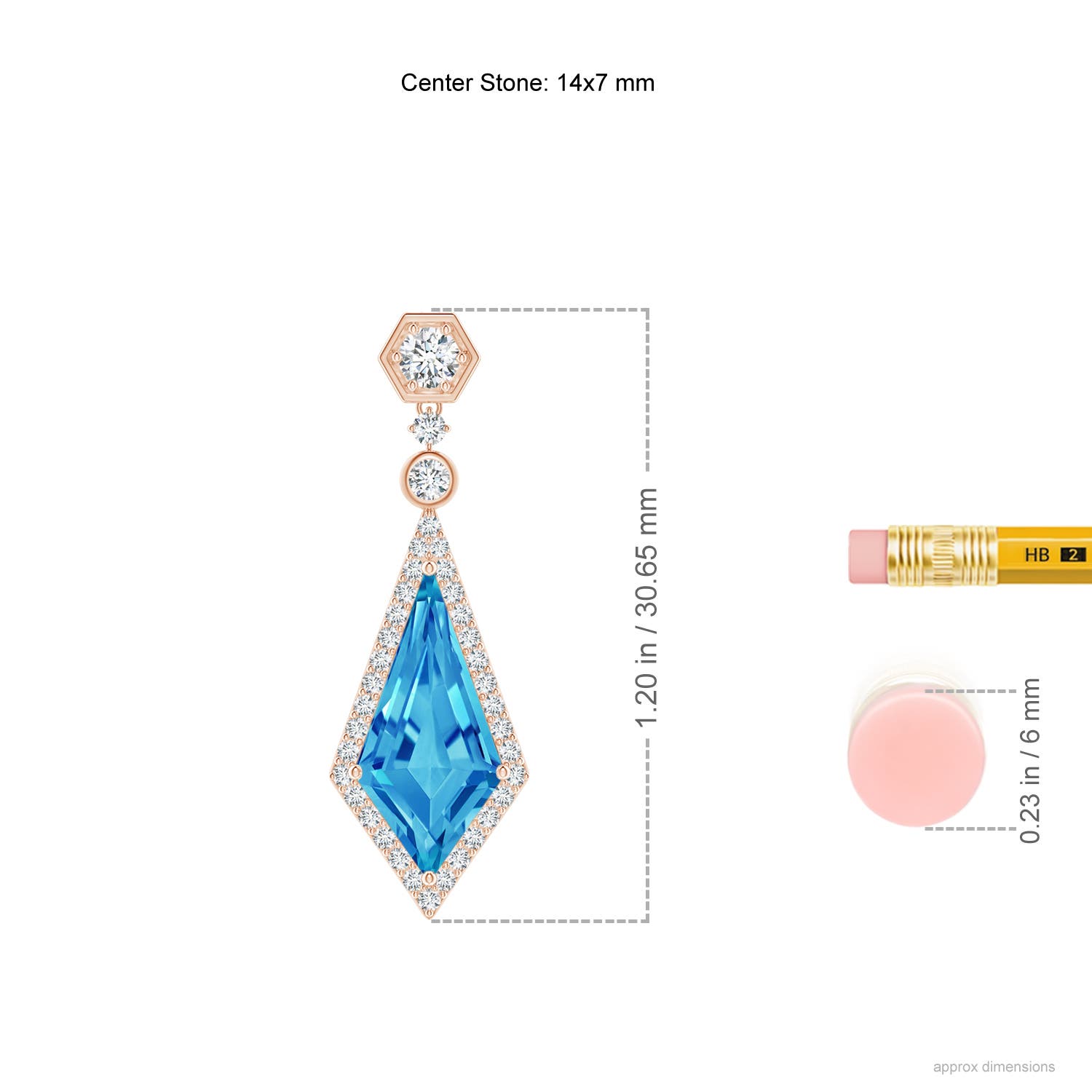 AAAA - Swiss Blue Topaz / 4.52 CT / 14 KT Rose Gold