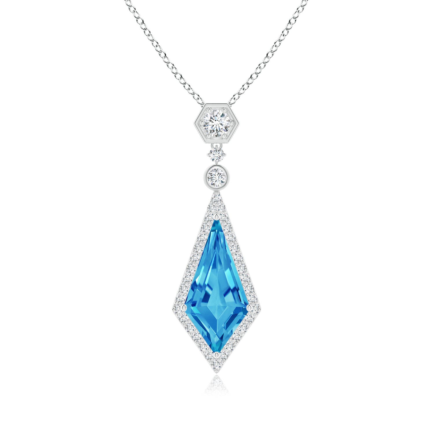 AAAA - Swiss Blue Topaz / 4.52 CT / 14 KT White Gold