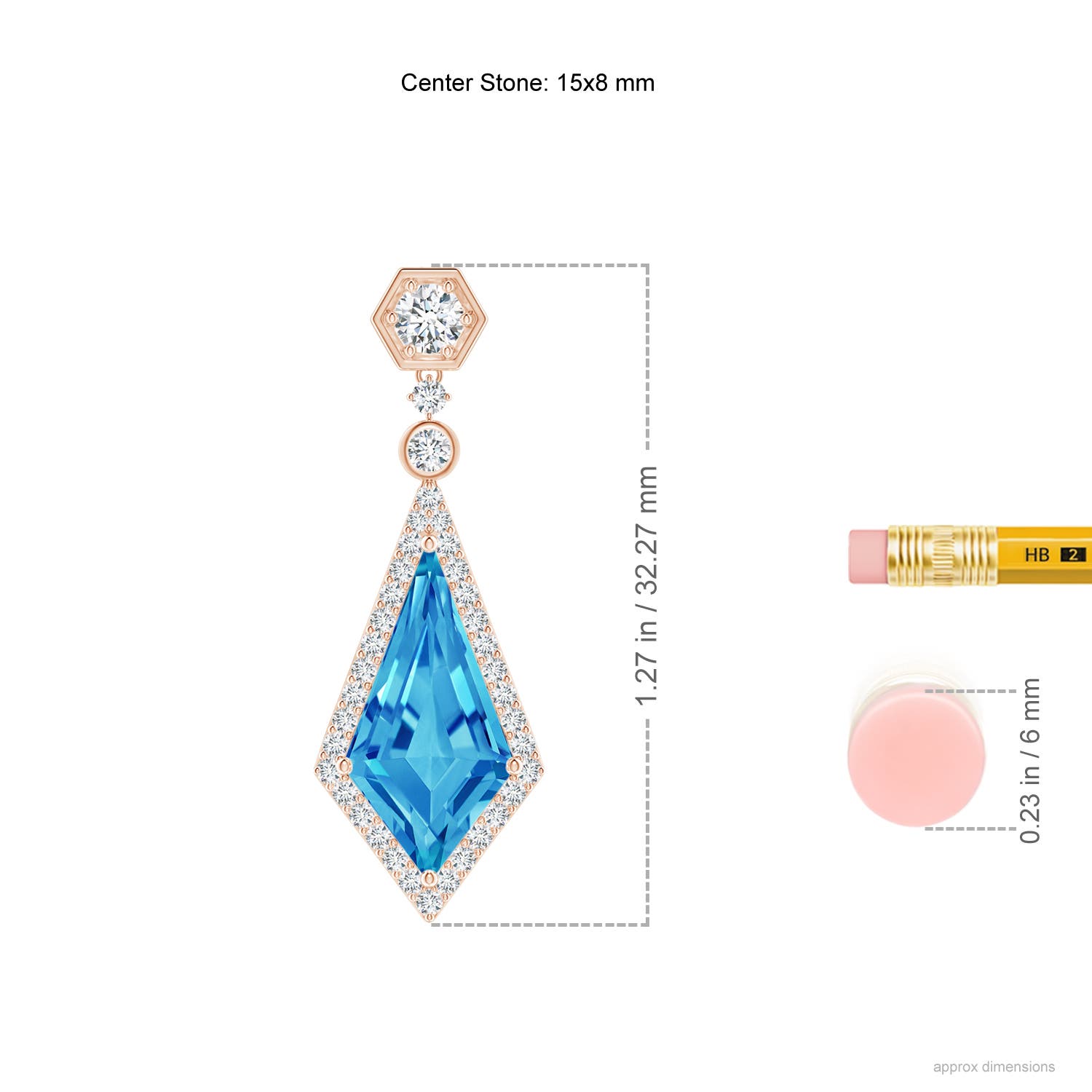 AAAA - Swiss Blue Topaz / 5.81 CT / 14 KT Rose Gold