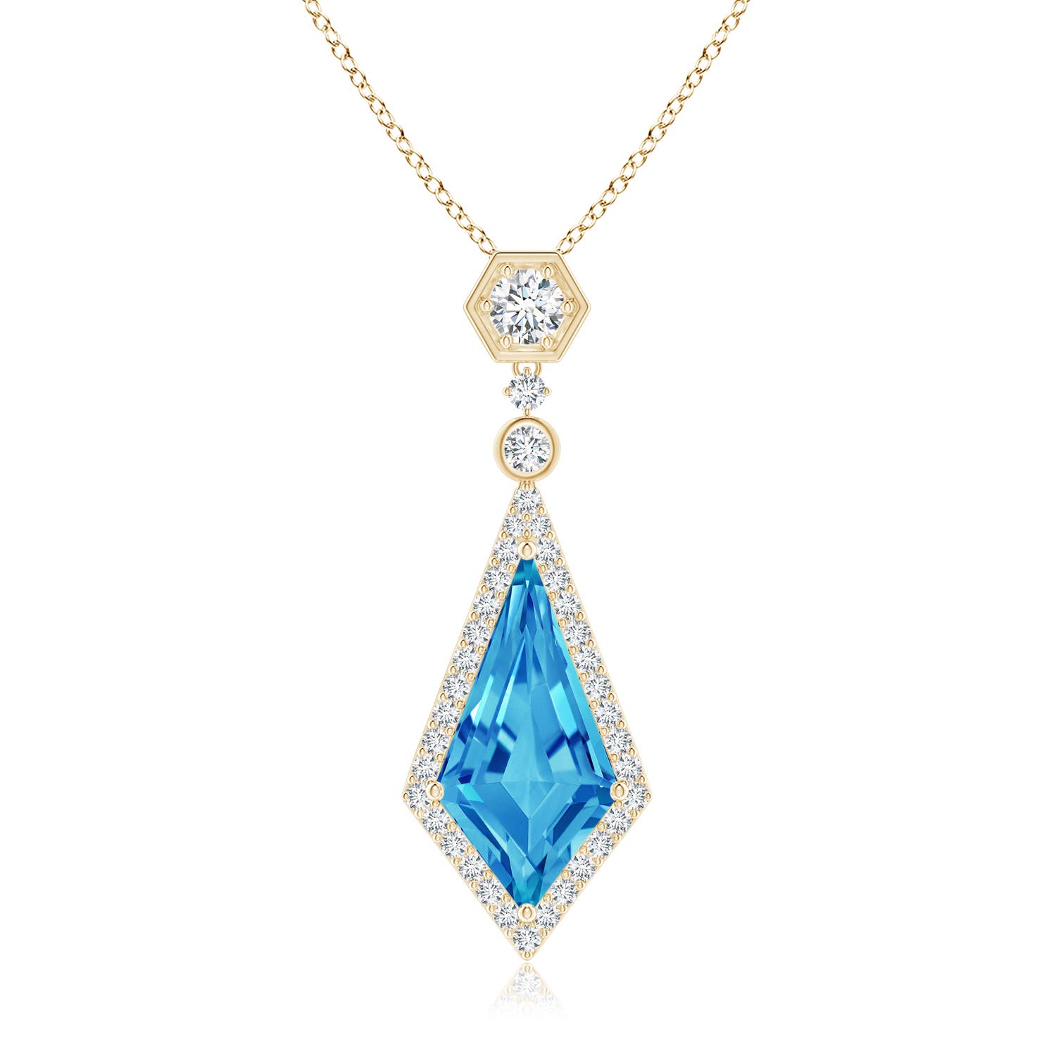 AAAA - Swiss Blue Topaz / 5.81 CT / 14 KT Yellow Gold