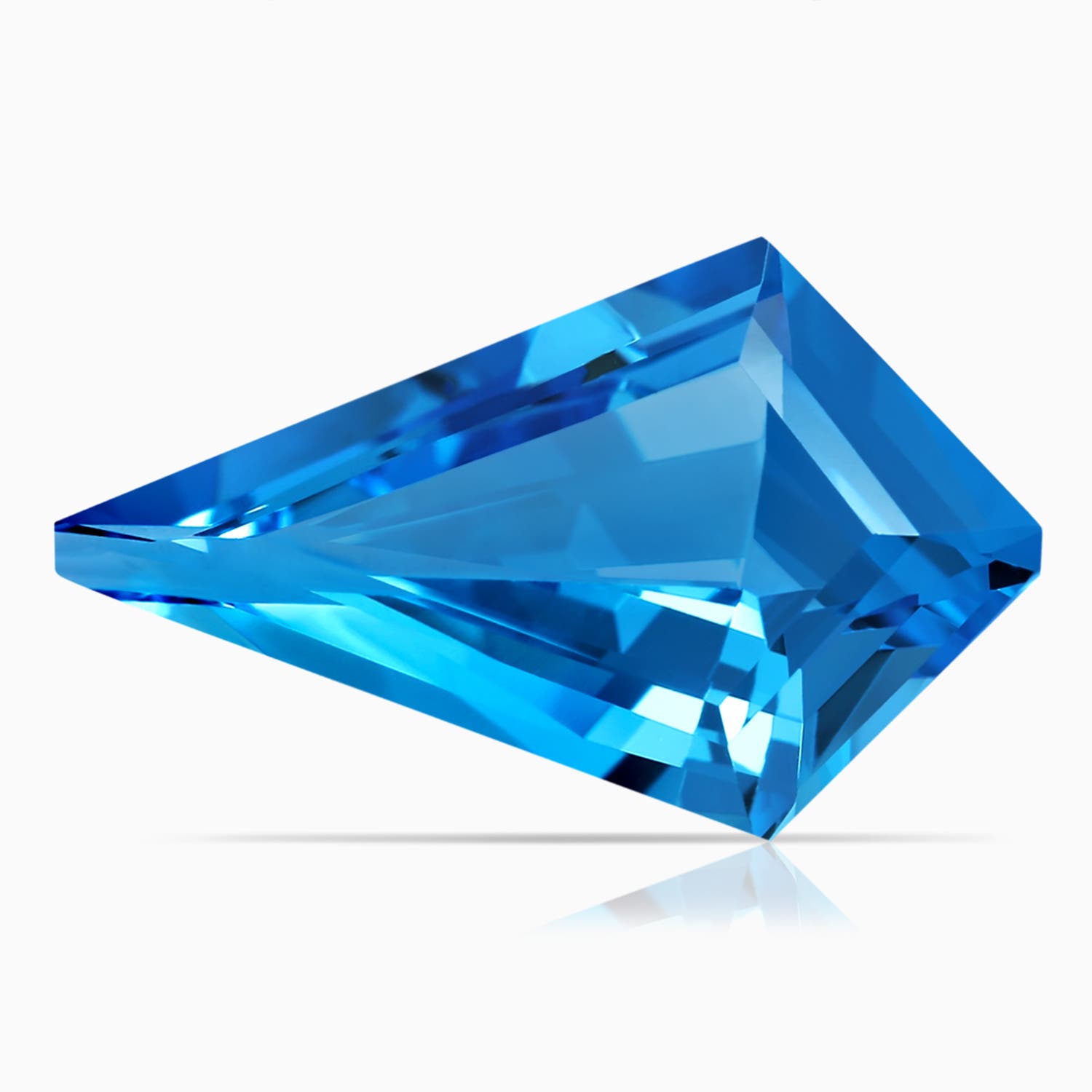 22.19x13.94x7.07mm AAAA GIA Certified Moroccan Style Kite-Shaped Swiss Blue Topaz Pendant in White Gold - stone