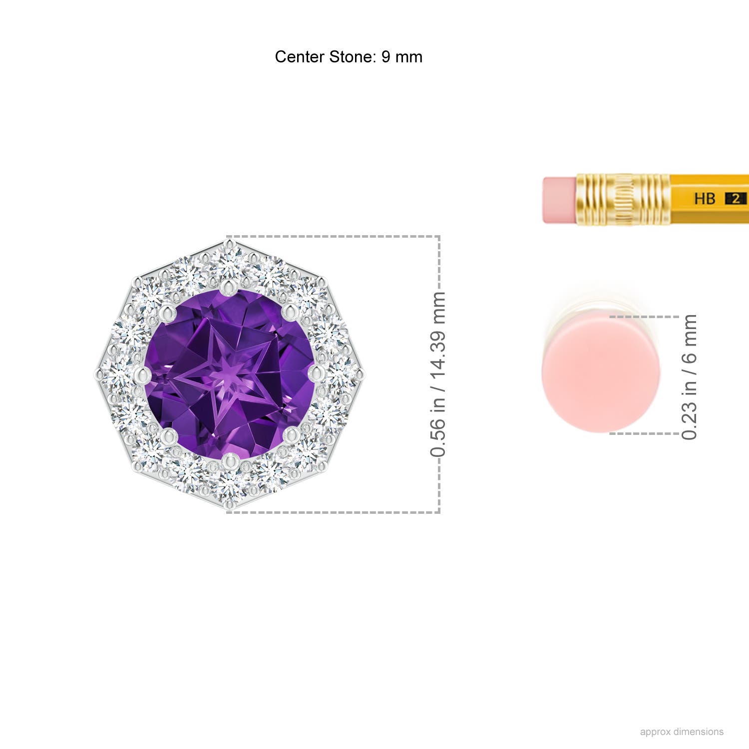 AAAA - Amethyst / 2.56 CT / 14 KT White Gold