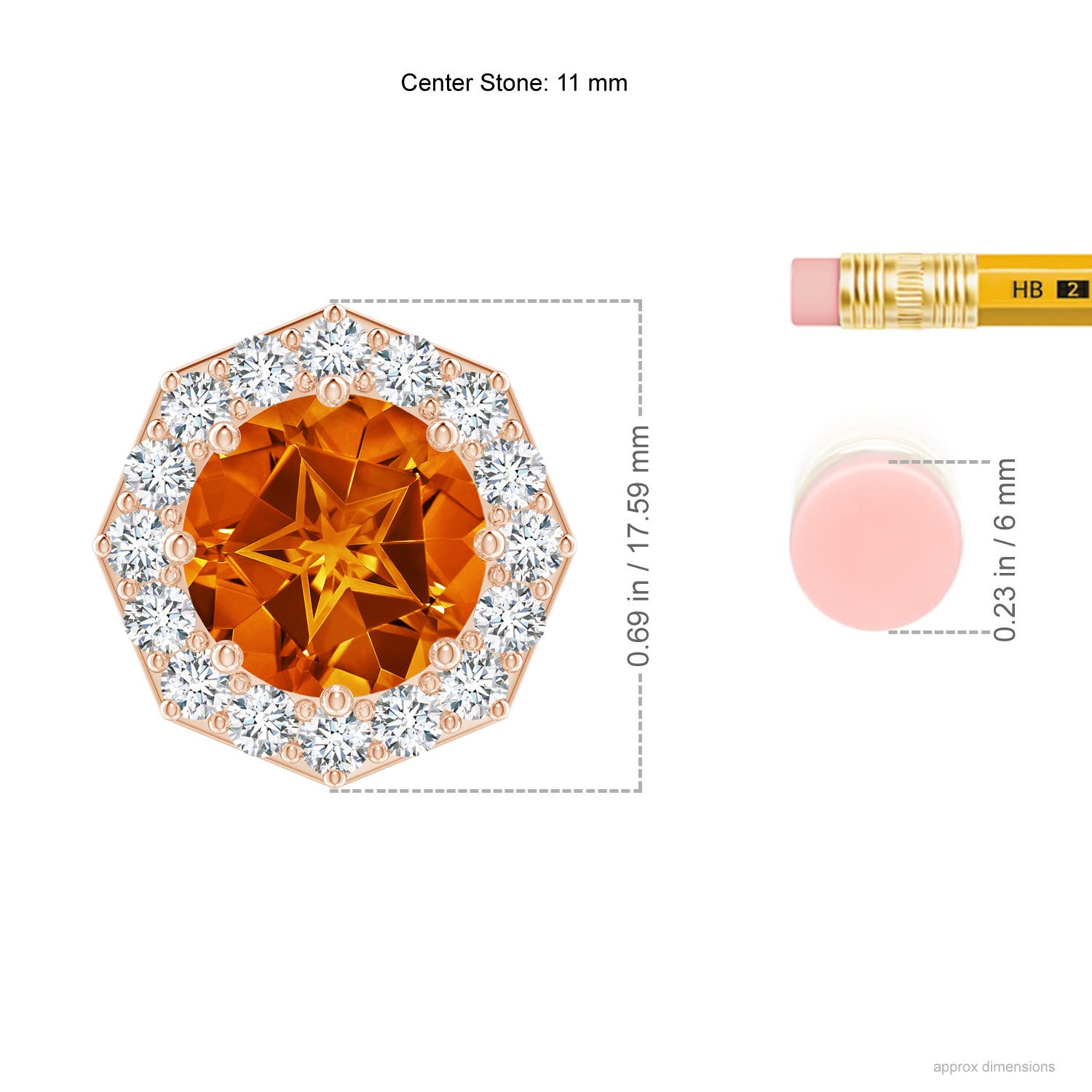 AAAA - Citrine / 4.73 CT / 14 KT Rose Gold