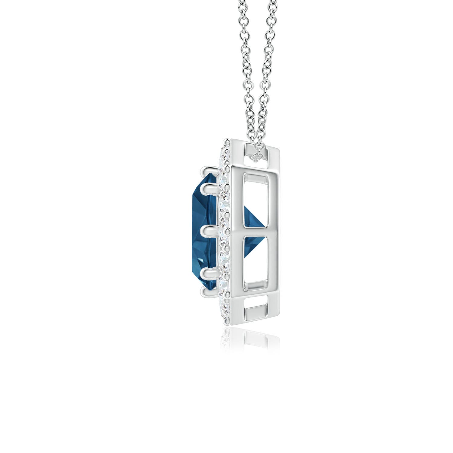 AAAA - London Blue Topaz / 2.96 CT / 14 KT White Gold