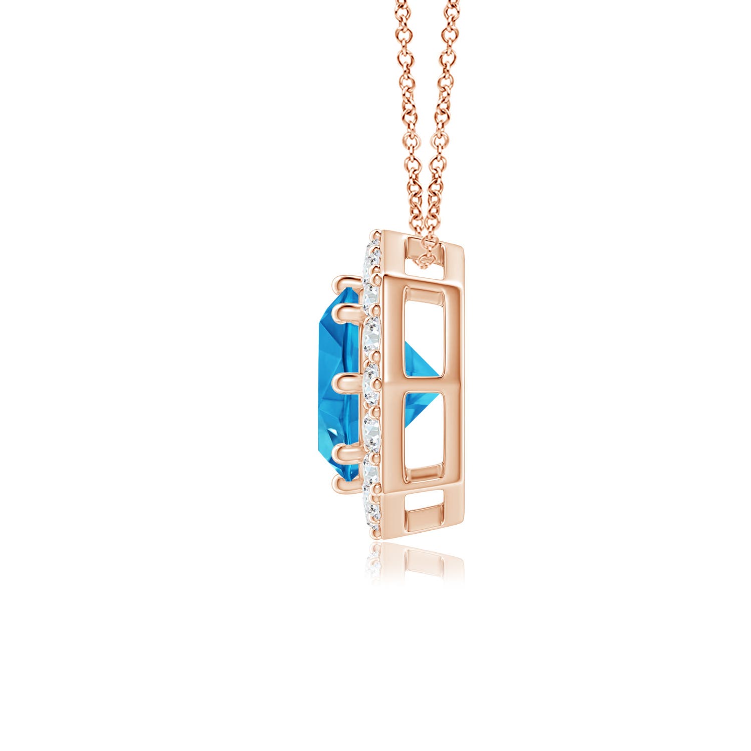 AAAA - Swiss Blue Topaz / 2.96 CT / 14 KT Rose Gold