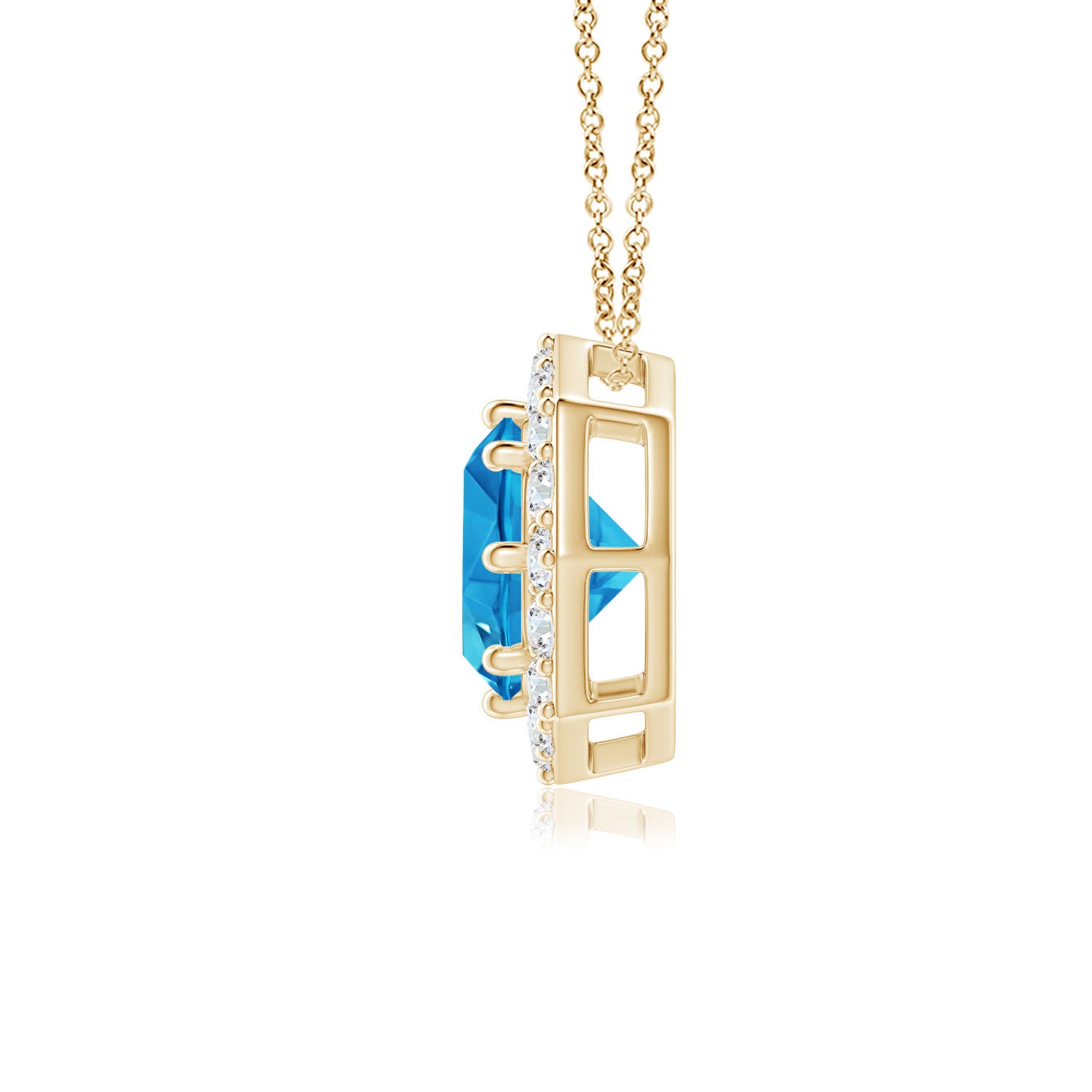 AAAA - Swiss Blue Topaz / 2.96 CT / 14 KT Yellow Gold