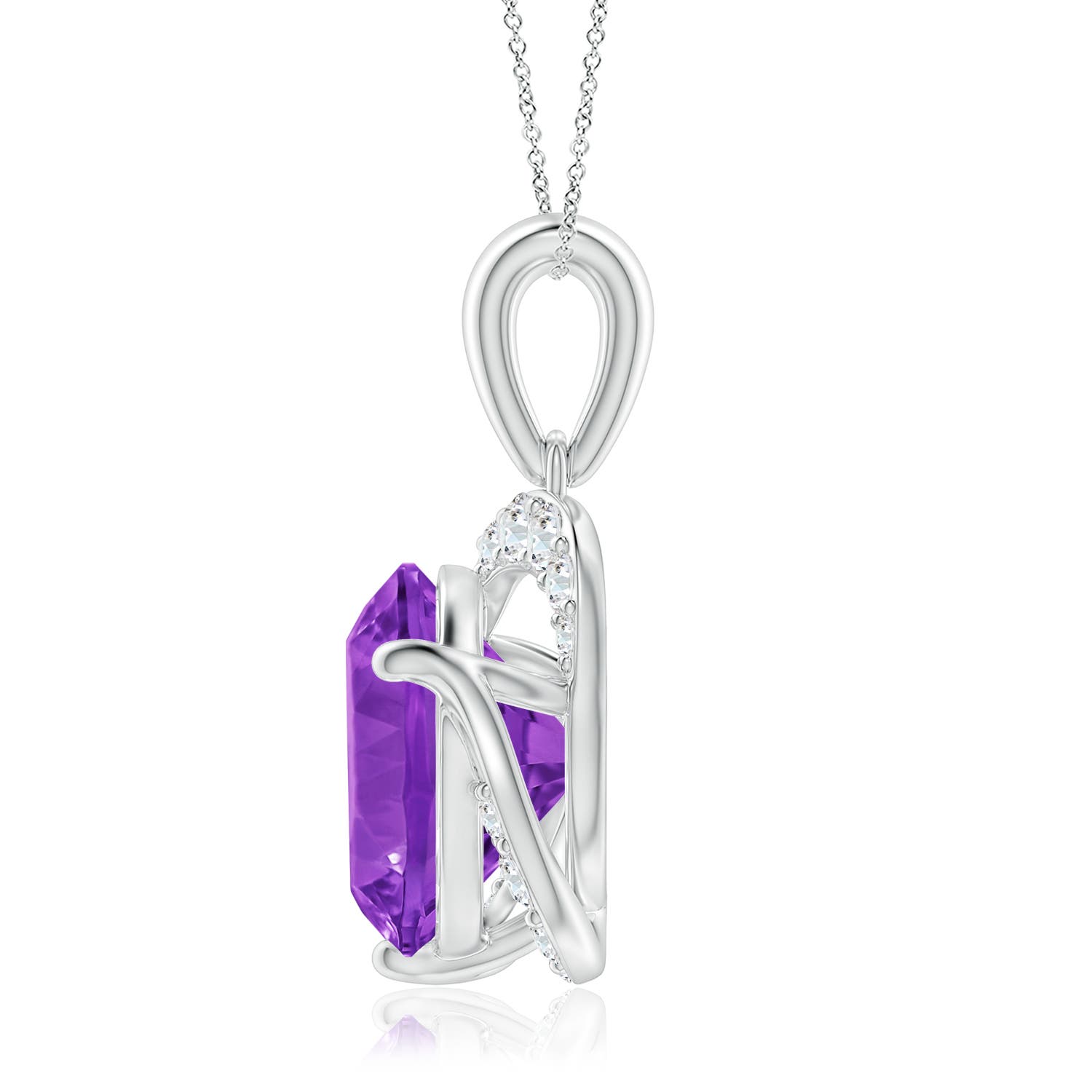 AAAA - Amethyst / 3.22 CT / 14 KT White Gold