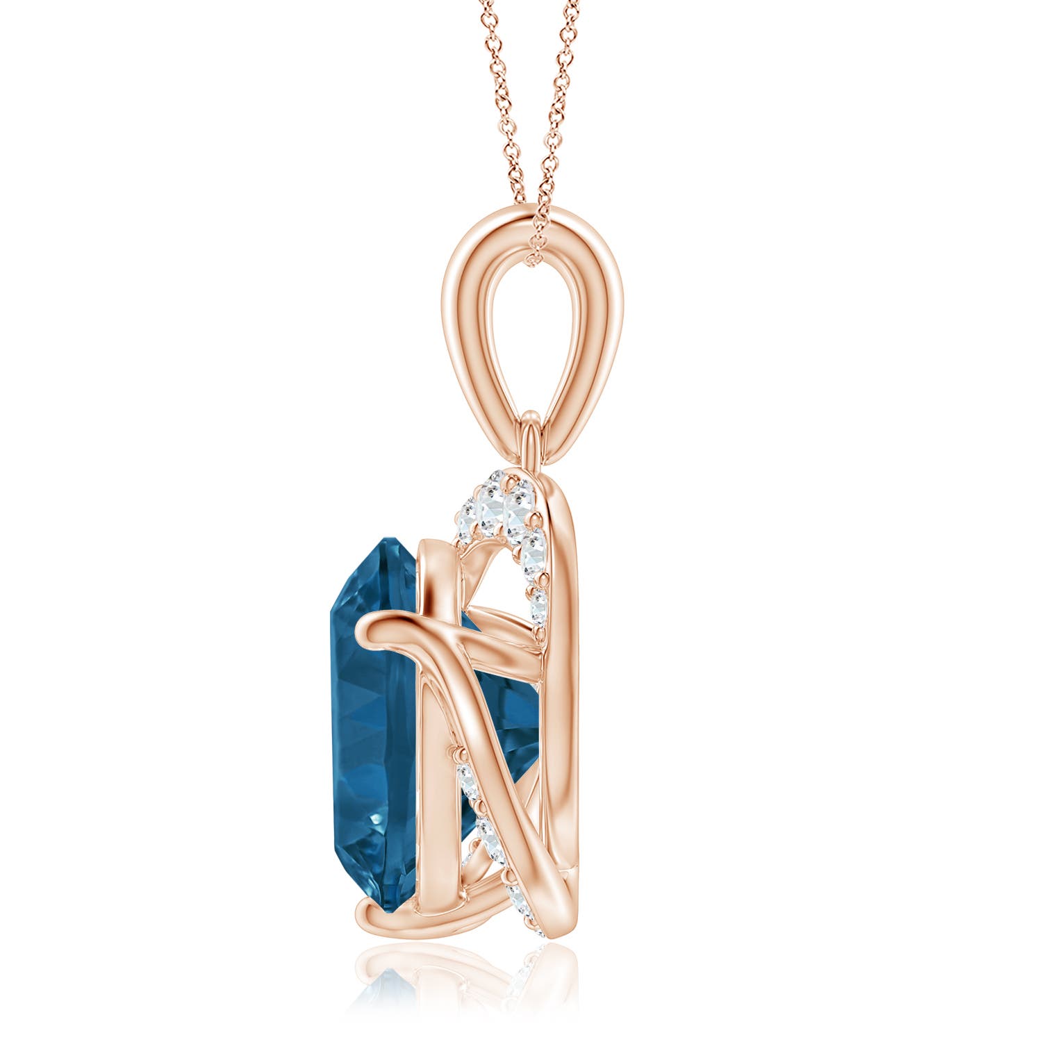 AAAA - London Blue Topaz / 3.82 CT / 14 KT Rose Gold