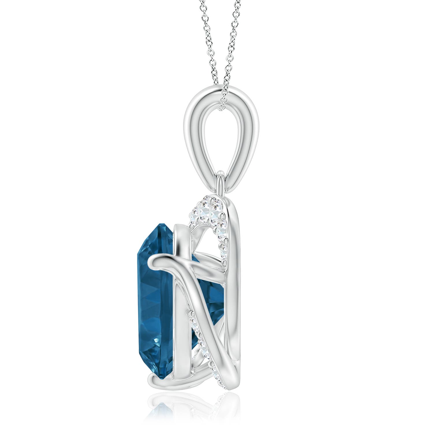 AAAA - London Blue Topaz / 3.82 CT / 14 KT White Gold