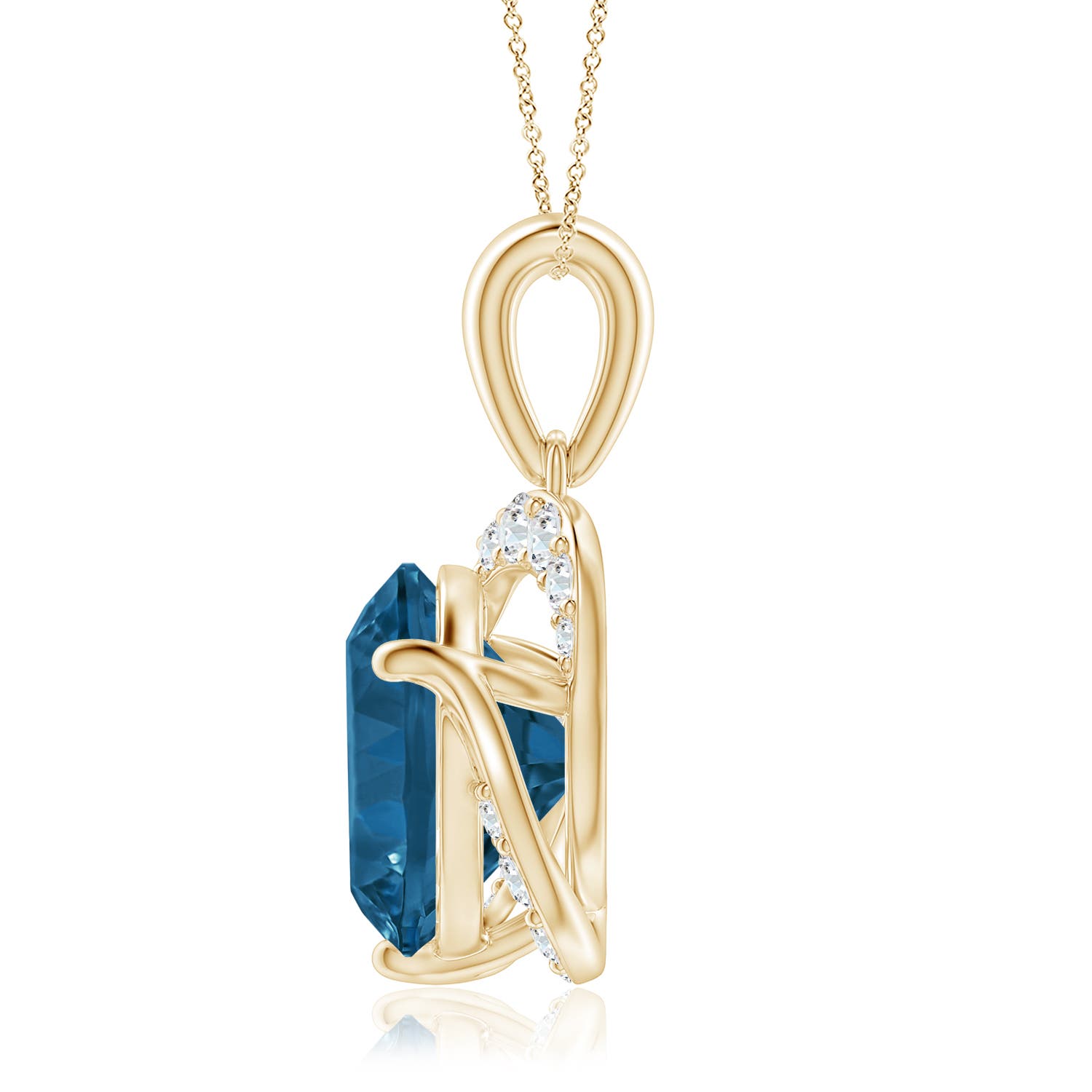 AAAA - London Blue Topaz / 3.82 CT / 14 KT Yellow Gold