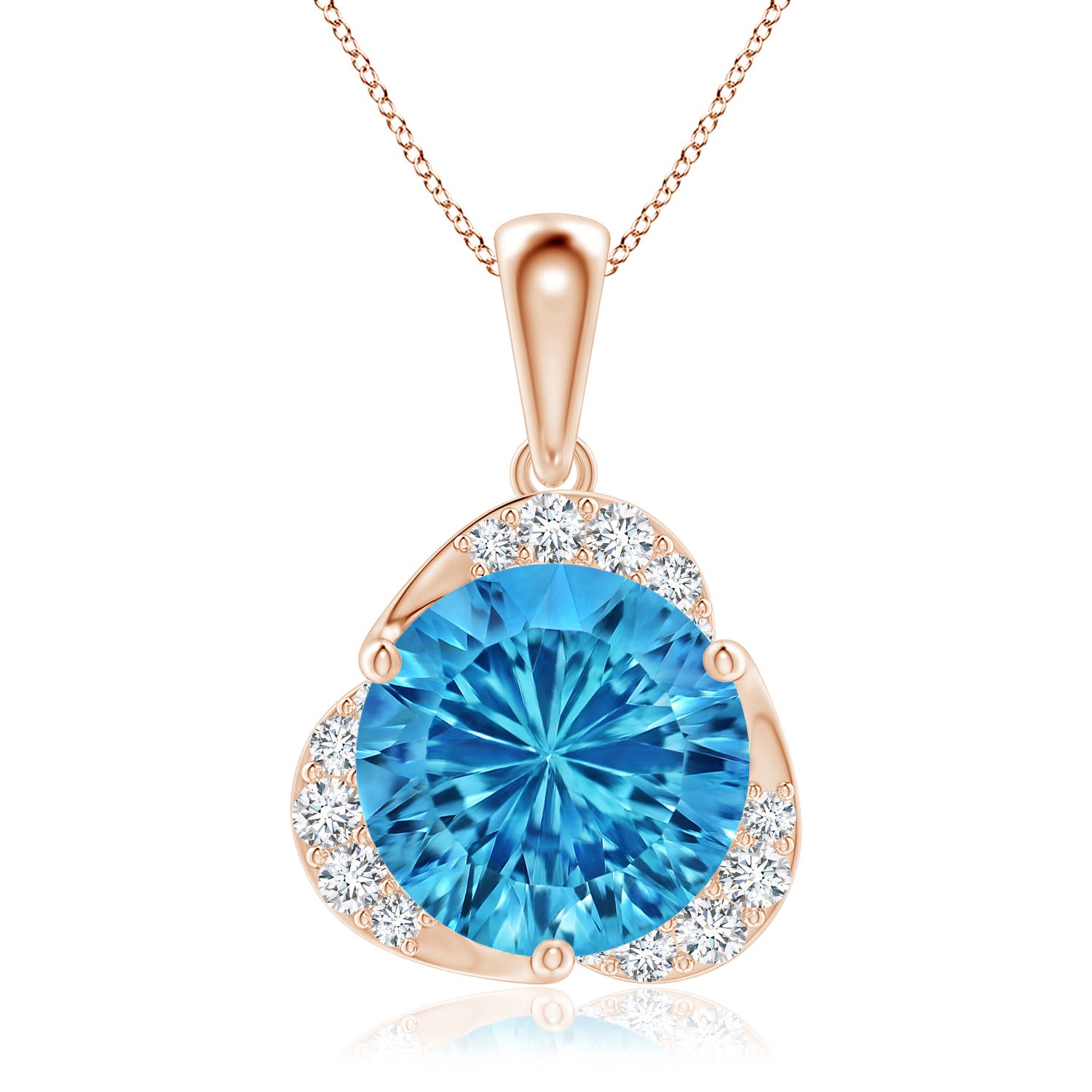 AAAA - Swiss Blue Topaz / 3.82 CT / 14 KT Rose Gold