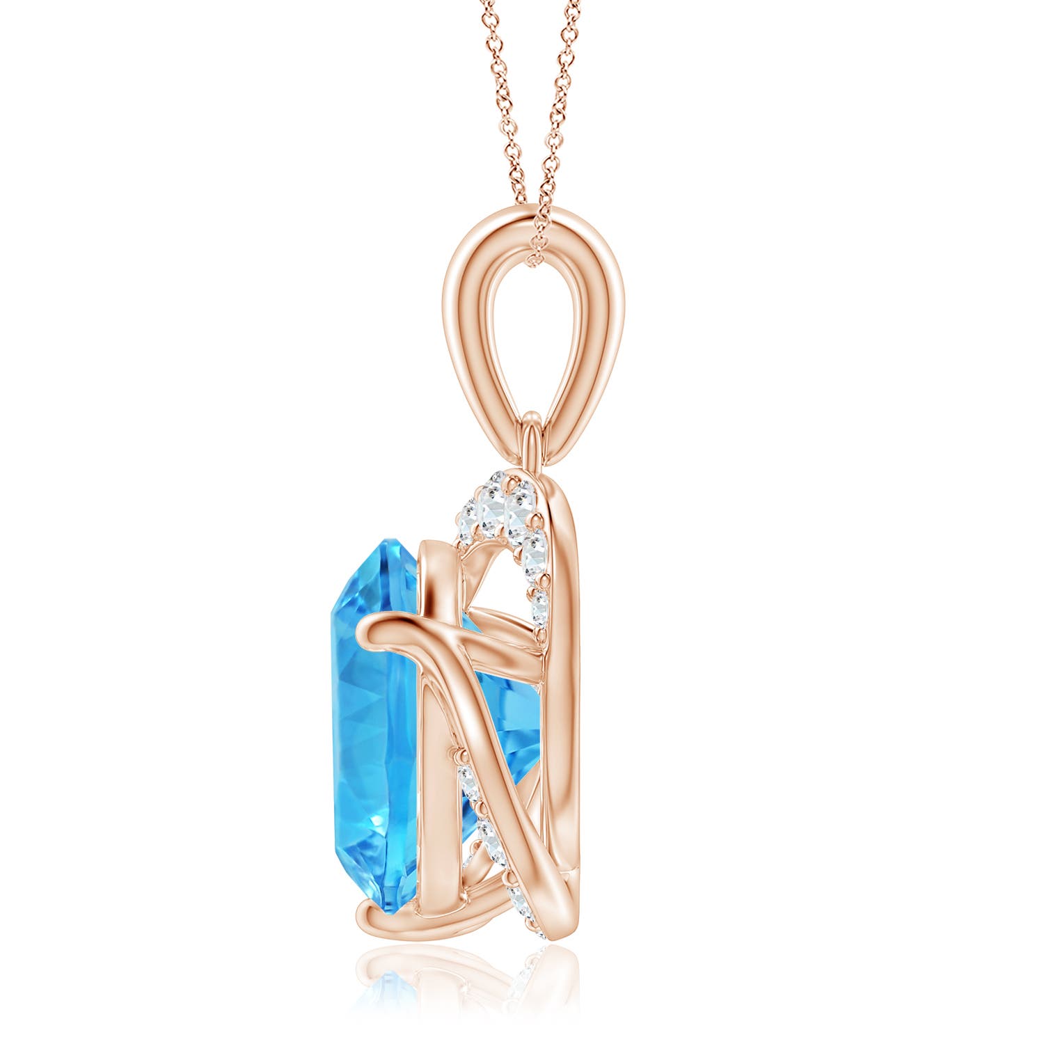 AAAA - Swiss Blue Topaz / 3.82 CT / 14 KT Rose Gold