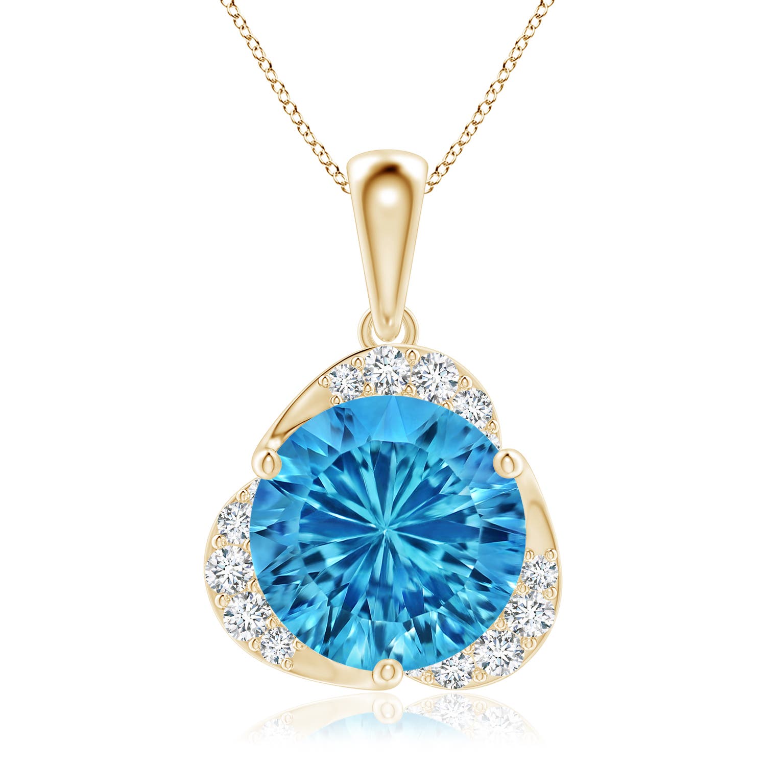 AAAA - Swiss Blue Topaz / 3.82 CT / 14 KT Yellow Gold