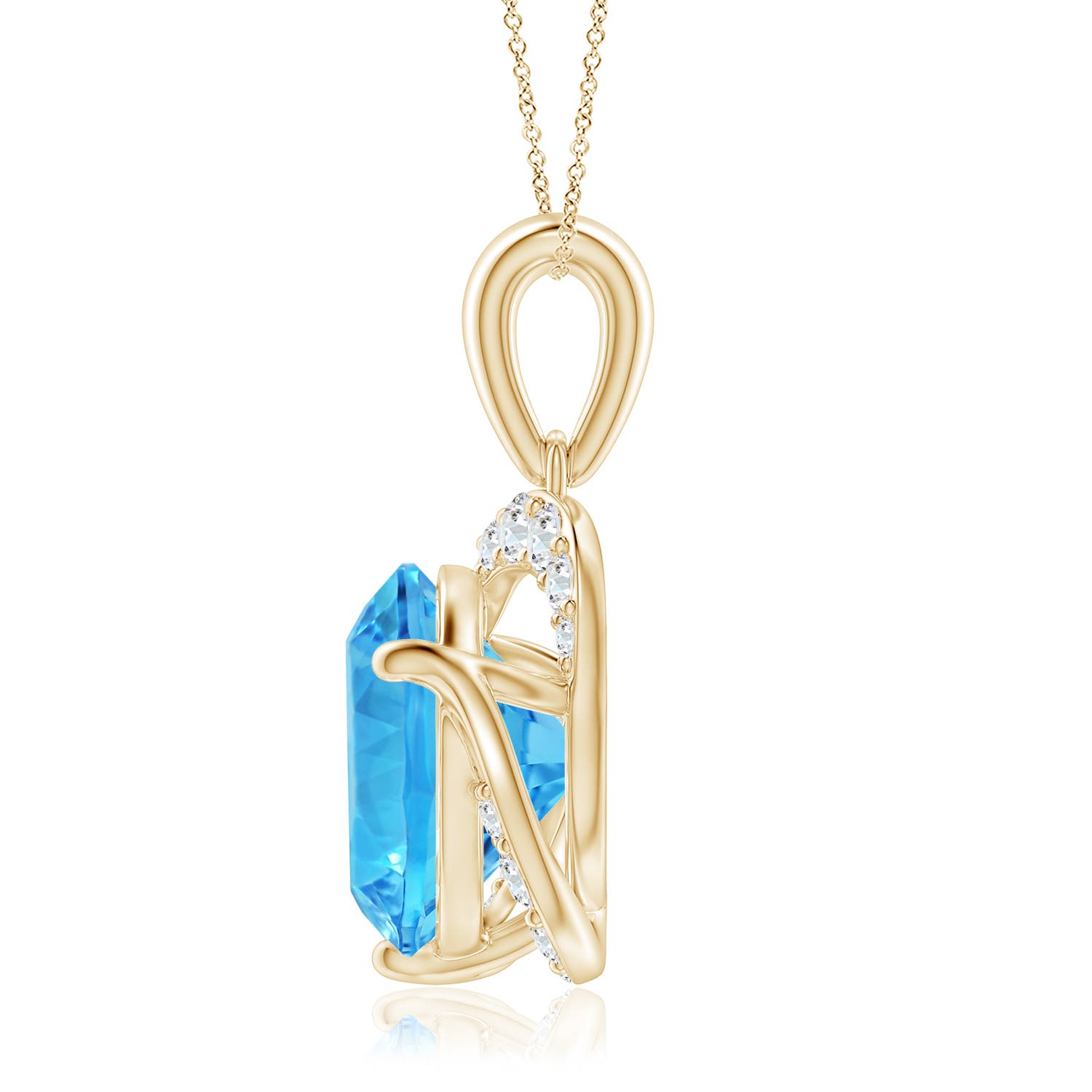 AAAA - Swiss Blue Topaz / 3.82 CT / 14 KT Yellow Gold