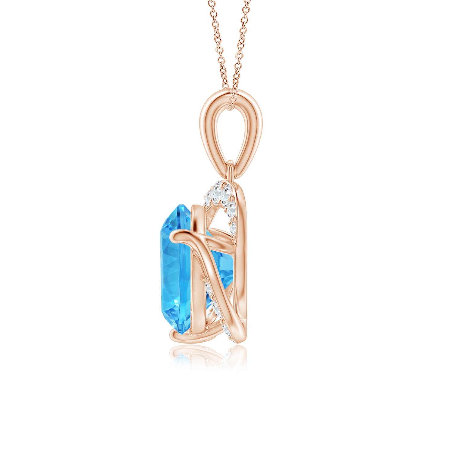 AAAA - Swiss Blue Topaz / 2.22 CT / 14 KT Rose Gold