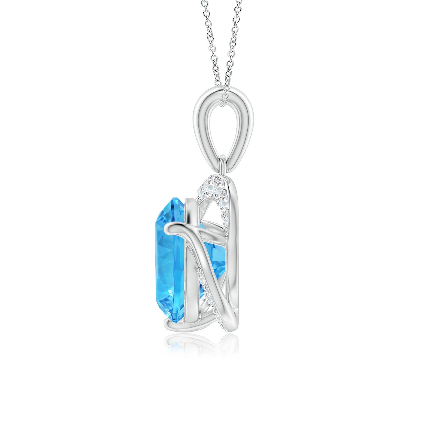 AAAA - Swiss Blue Topaz / 2.22 CT / 14 KT White Gold