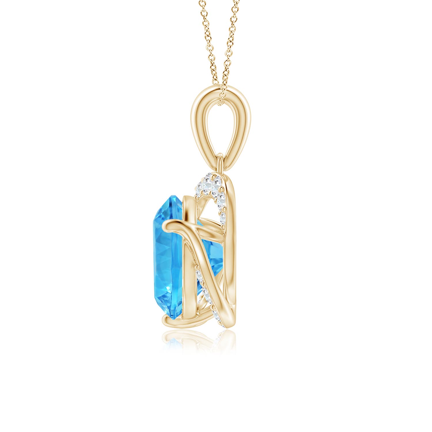 AAAA - Swiss Blue Topaz / 2.22 CT / 14 KT Yellow Gold