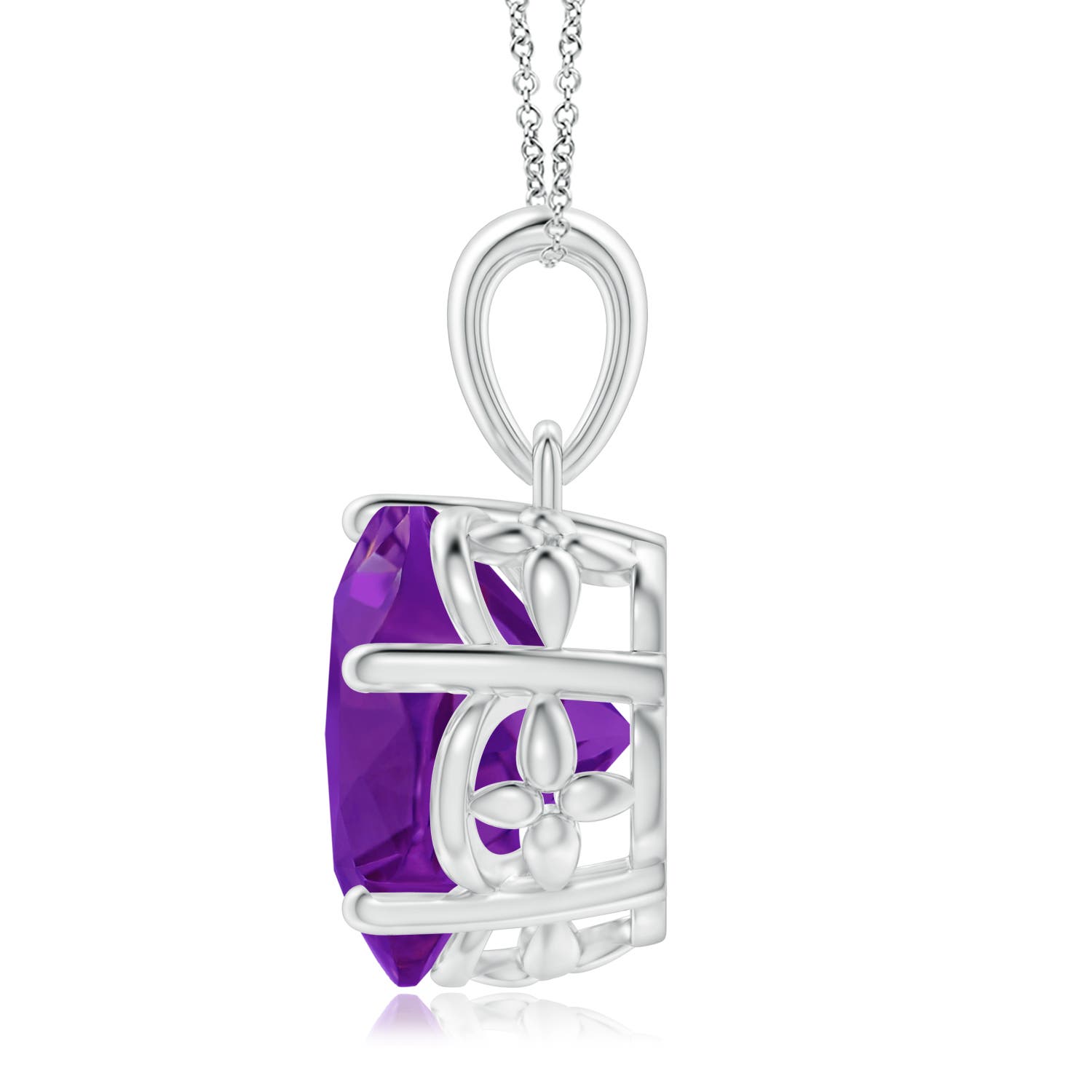 AAAA - Amethyst / 3.5 CT / 14 KT White Gold