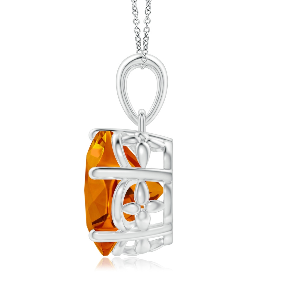10mm AAAA Solitaire Five-Petal Flower Citrine Pendant in P950 Platinum side-1