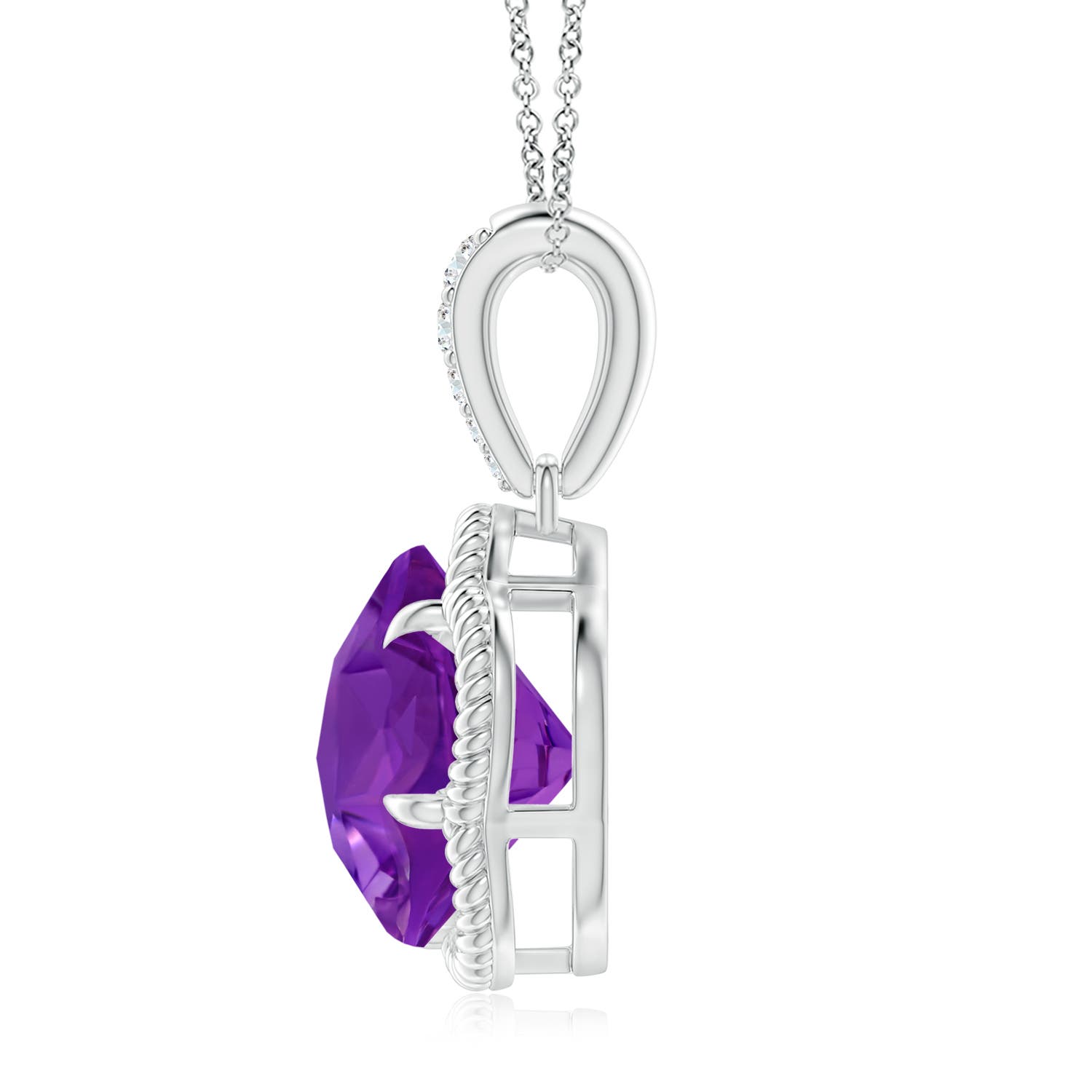 AAAA - Amethyst / 3.77 CT / 14 KT White Gold