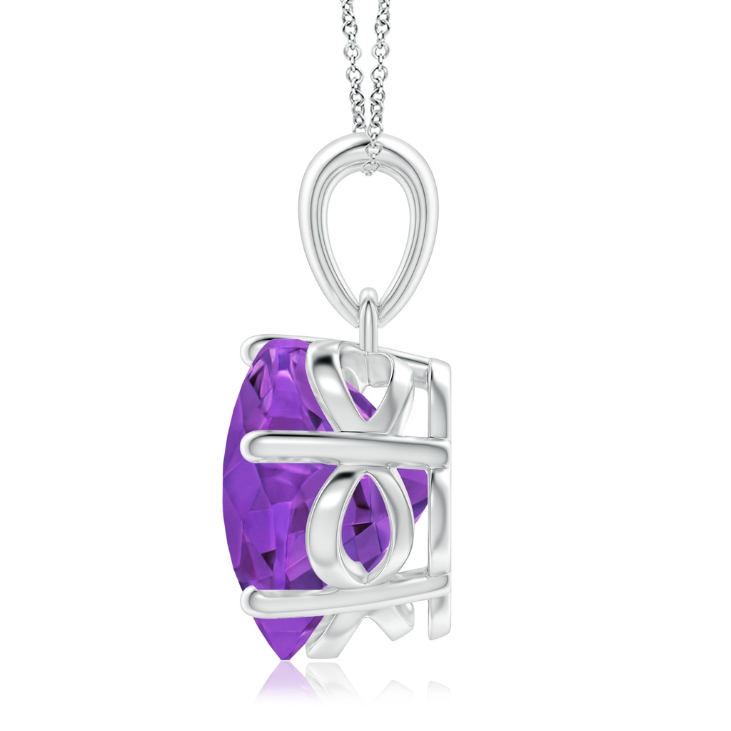 10mm AAAA Classic Five-Petal Flower Amethyst Pendant in P950 Platinum - side_1
