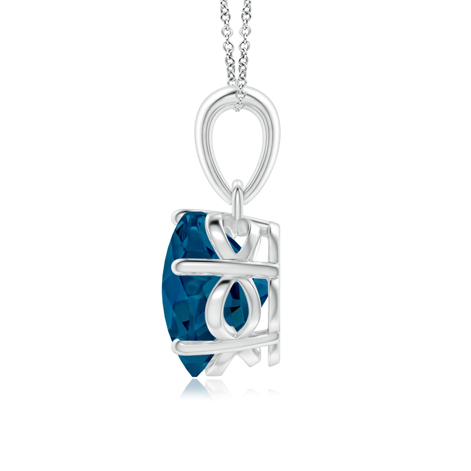 AAAA - London Blue Topaz / 1.9 CT / 14 KT White Gold