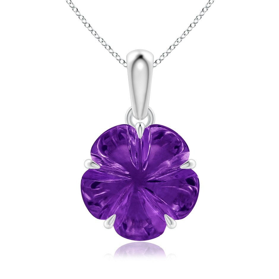 10mm AAAA Five-Petal Flower Amethyst Solitaire Pendant in P950 Platinum 