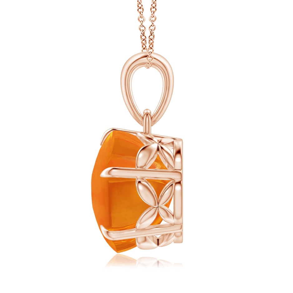 10mm AAAA Five-Petal Flower Citrine Solitaire Pendant in Rose Gold side-1