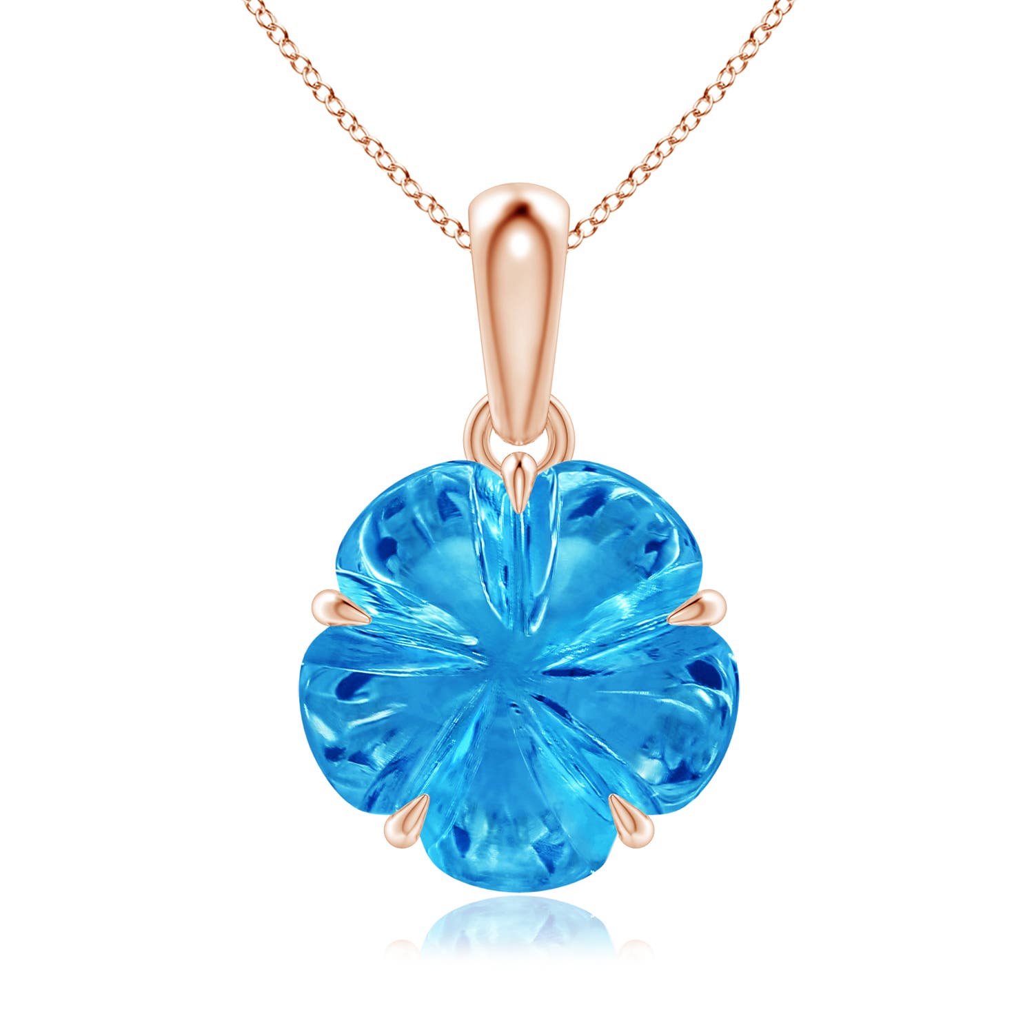 AAAA - Swiss Blue Topaz / 5.2 CT / 14 KT Rose Gold