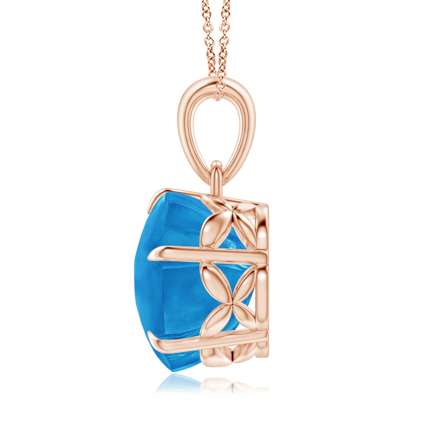 AAAA - Swiss Blue Topaz / 5.2 CT / 14 KT Rose Gold