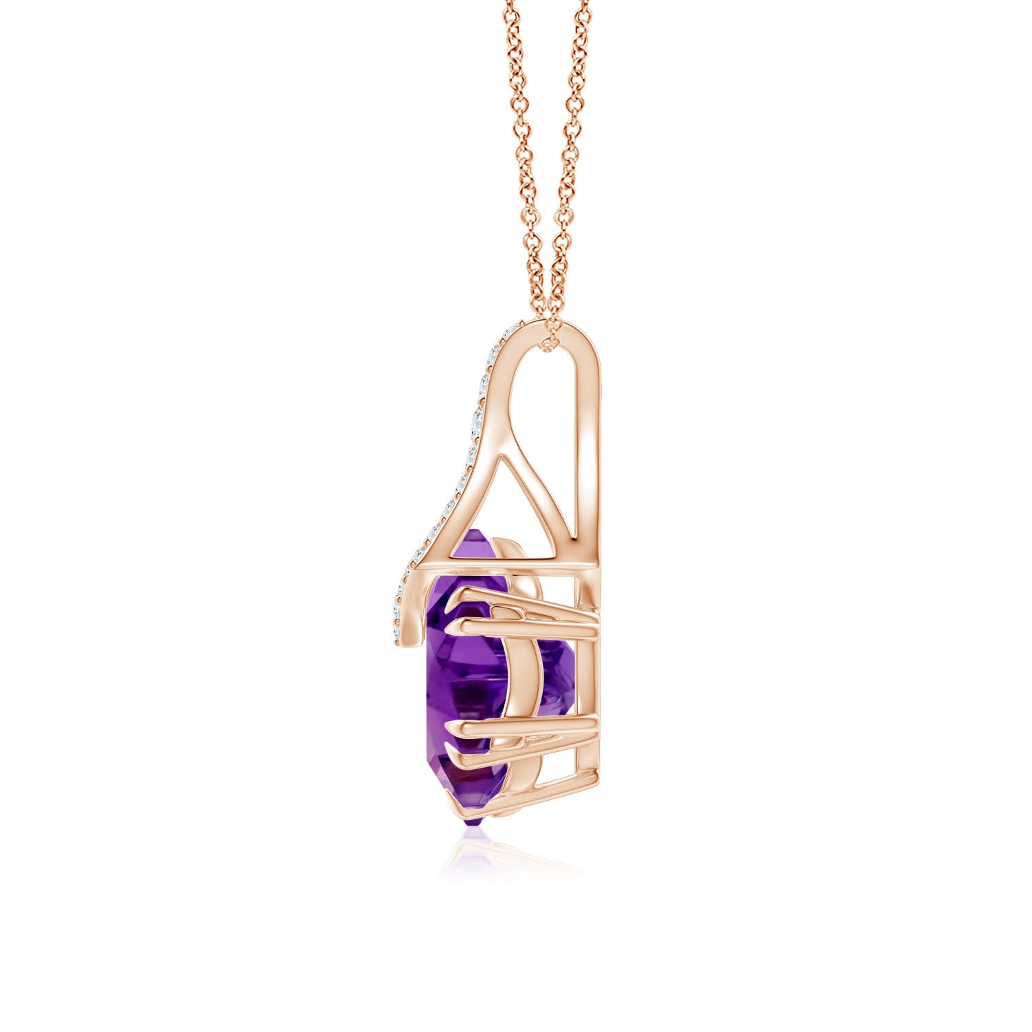 AAAA - Amethyst / 4.61 CT / 14 KT Rose Gold