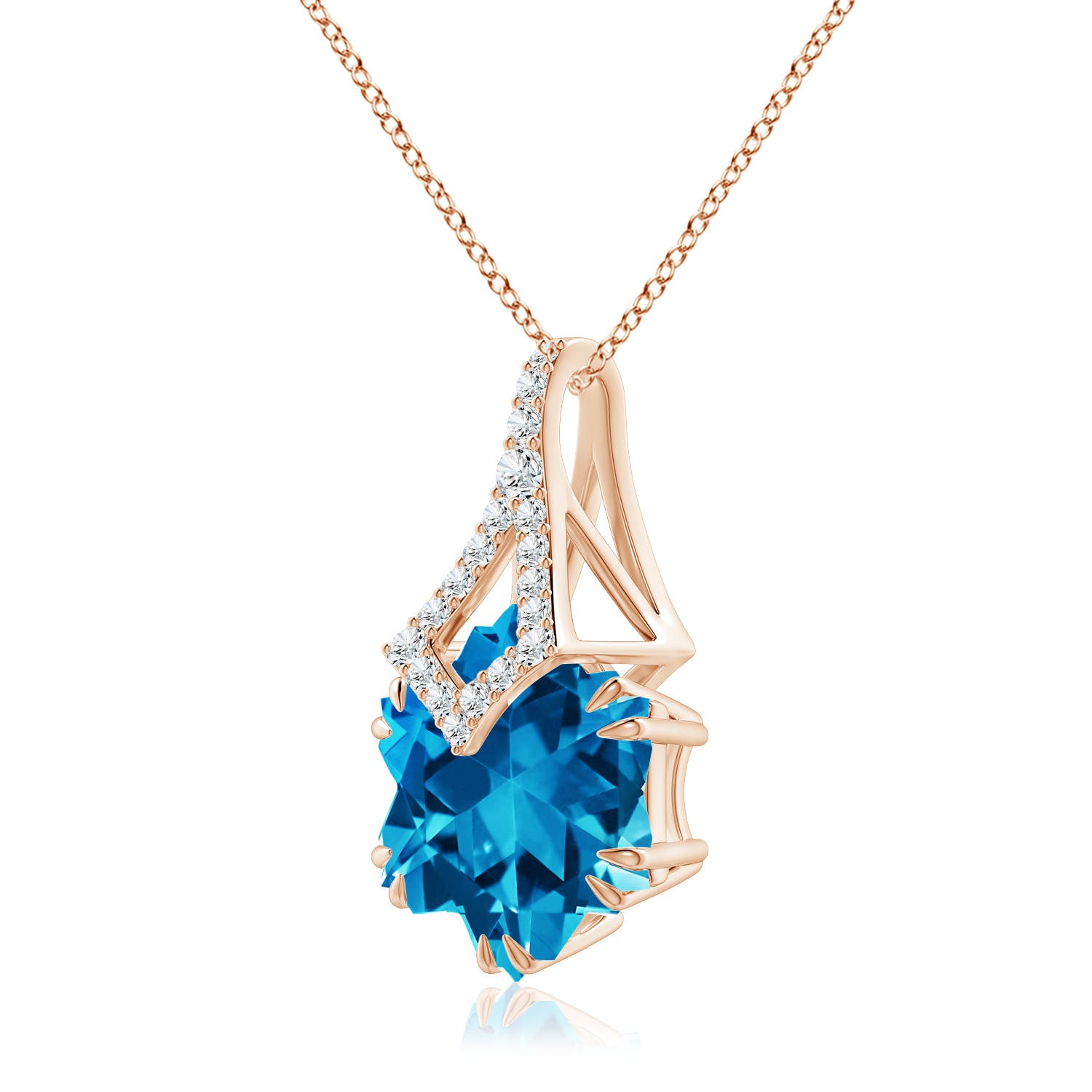 AAAA - Swiss Blue Topaz / 8.88 CT / 14 KT Rose Gold