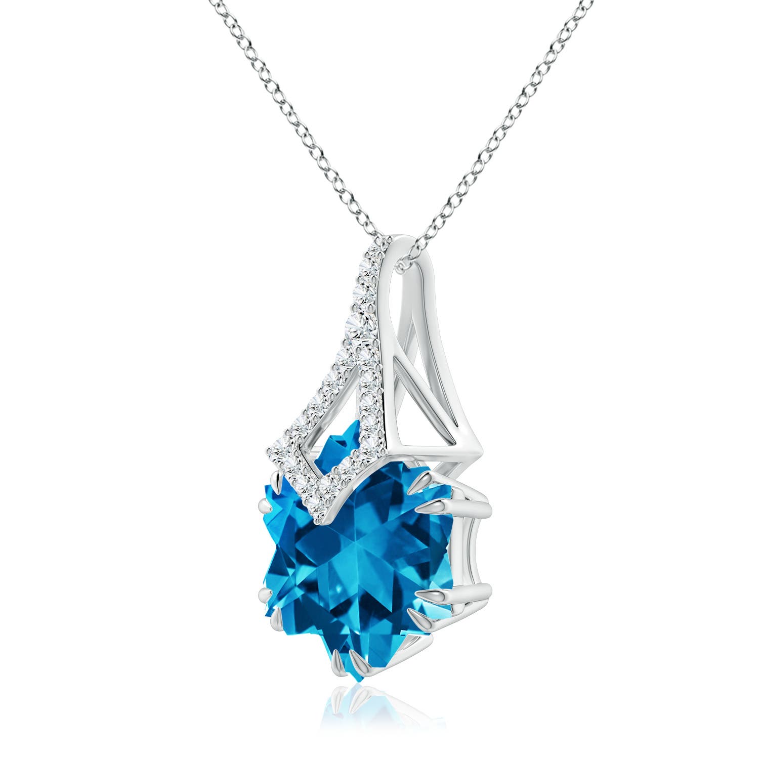 AAAA - Swiss Blue Topaz / 8.88 CT / 14 KT White Gold