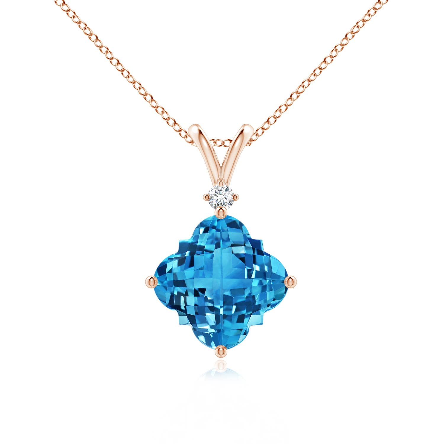 AAAA - Swiss Blue Topaz / 3.24 CT / 14 KT Rose Gold