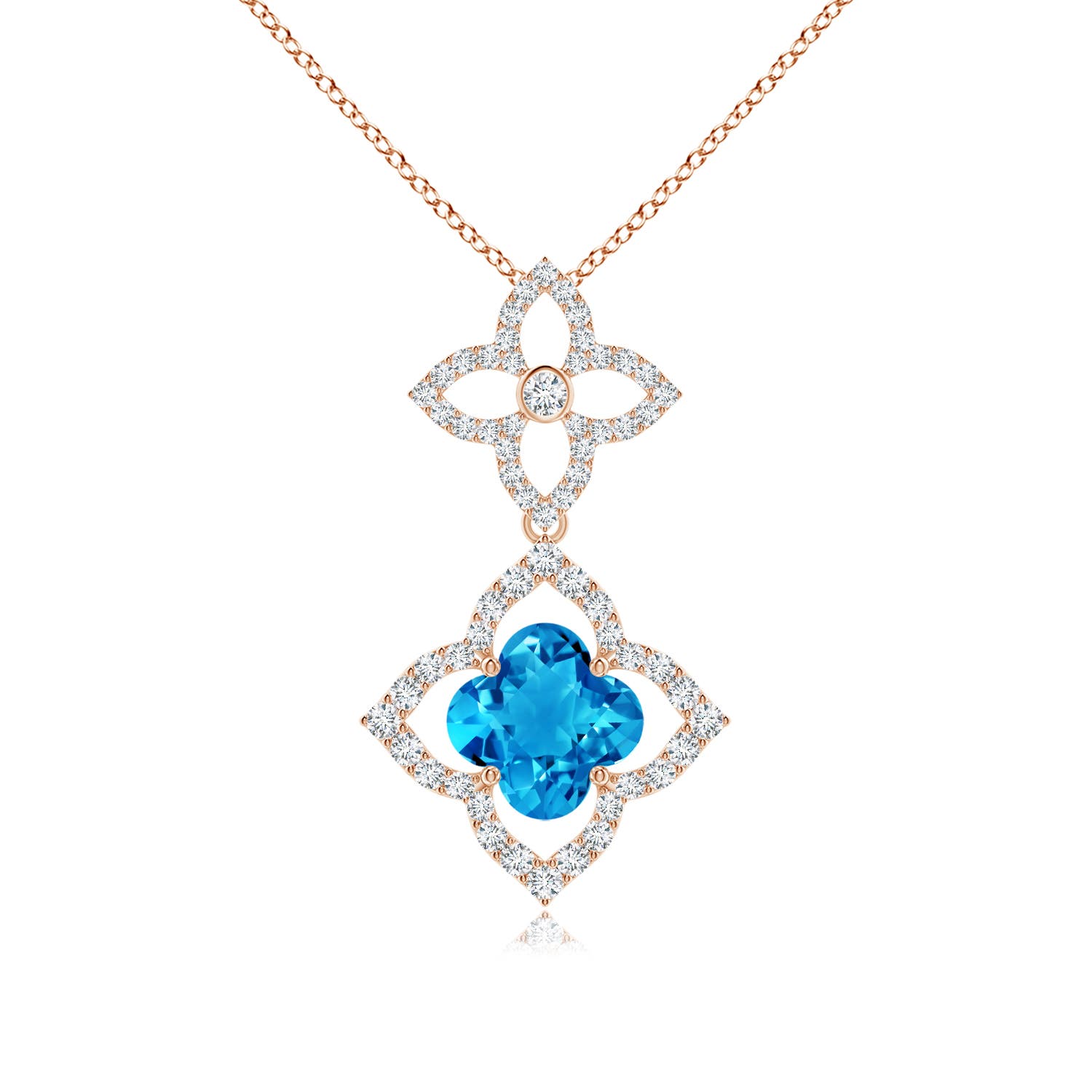 AAAA - Swiss Blue Topaz / 2.2 CT / 14 KT Rose Gold